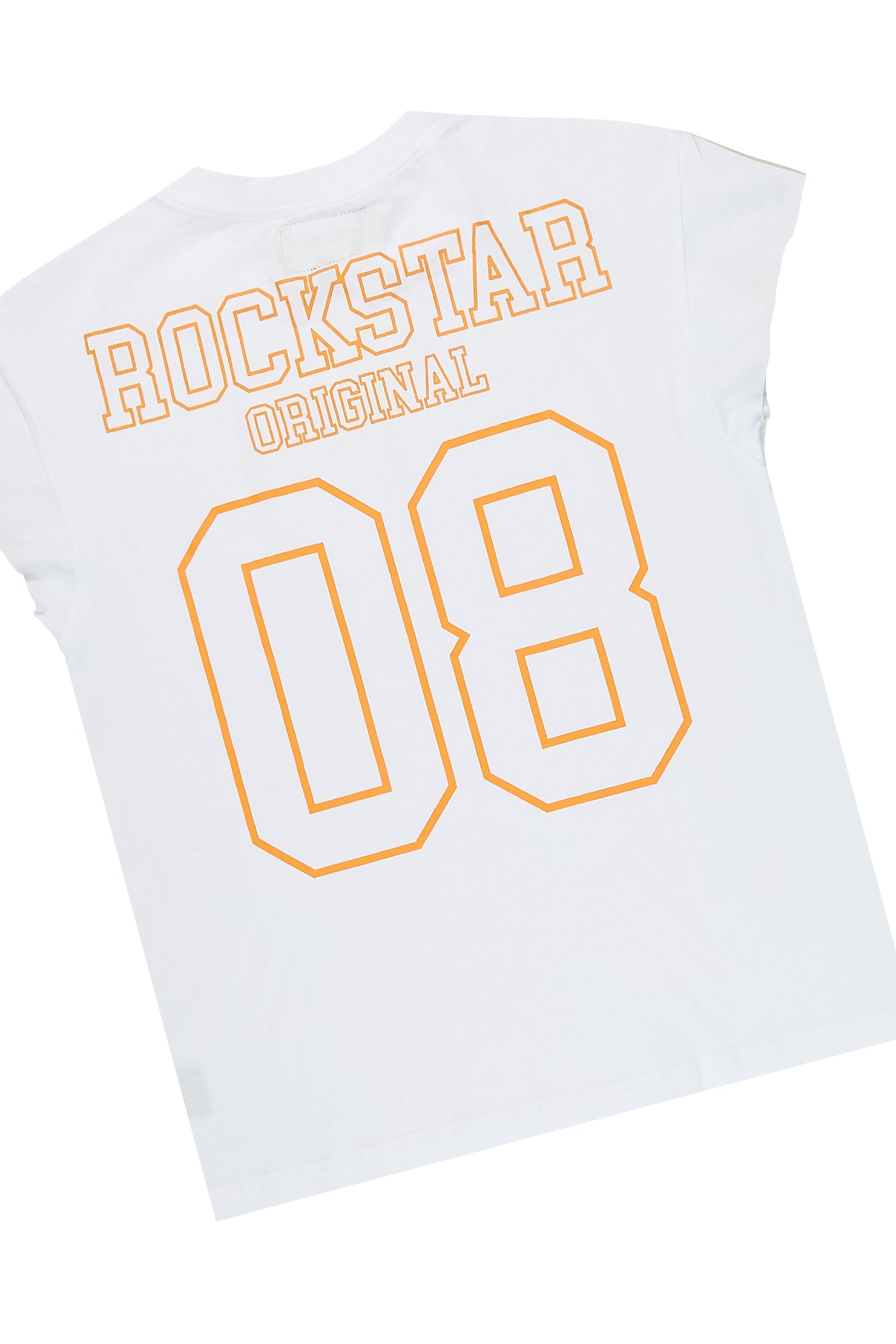 Boys Lusent White/Orange Muscle Tee/Jort Set