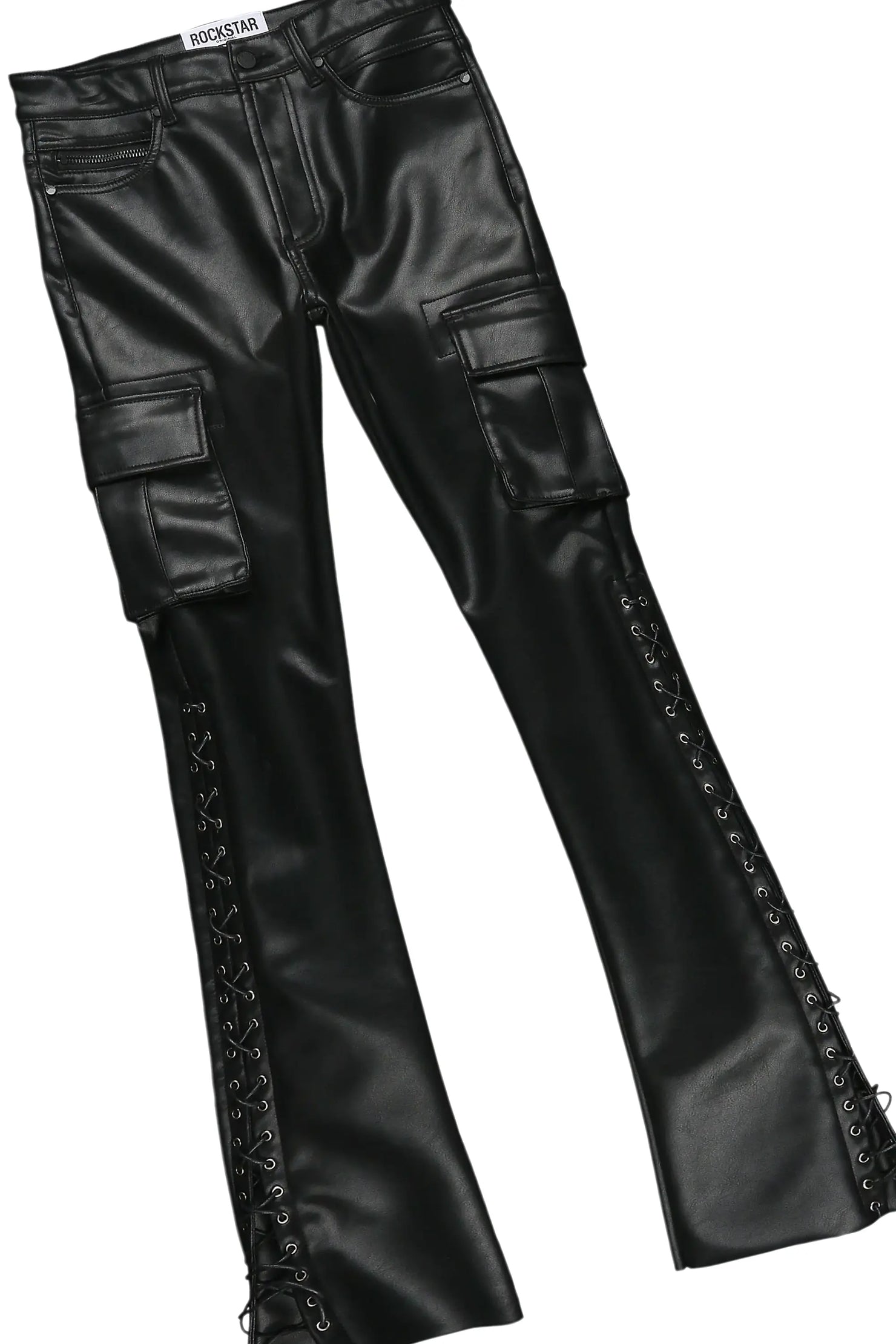 Banyan Black Long Sleeve T-Shirt & Honor Stacked Flare PU Jean Bundle