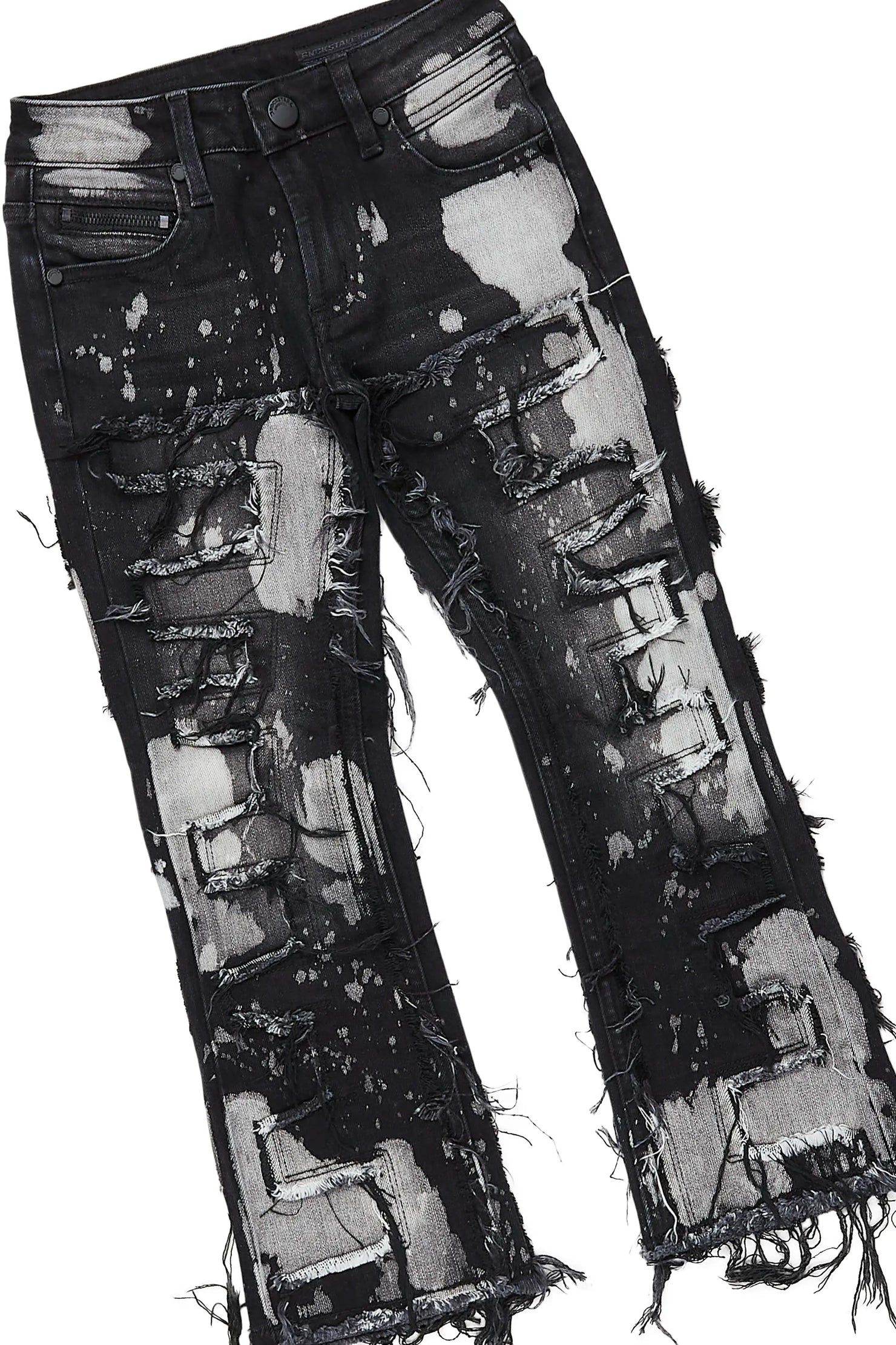 Boys Smitty Light Grey Hoodie/Stacked Flare Jean Set