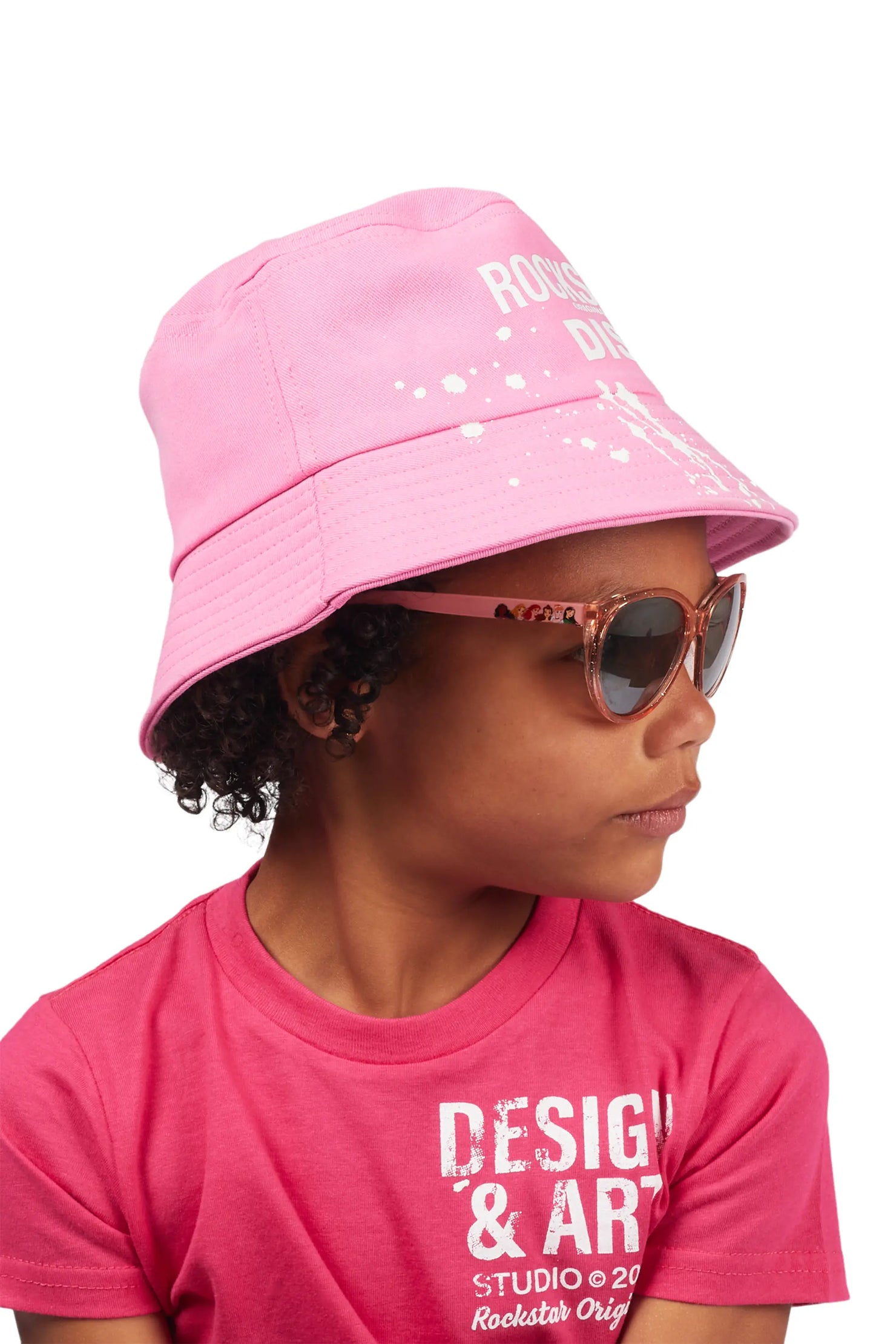 Girls Adana Pink Graphic Bucket Hat