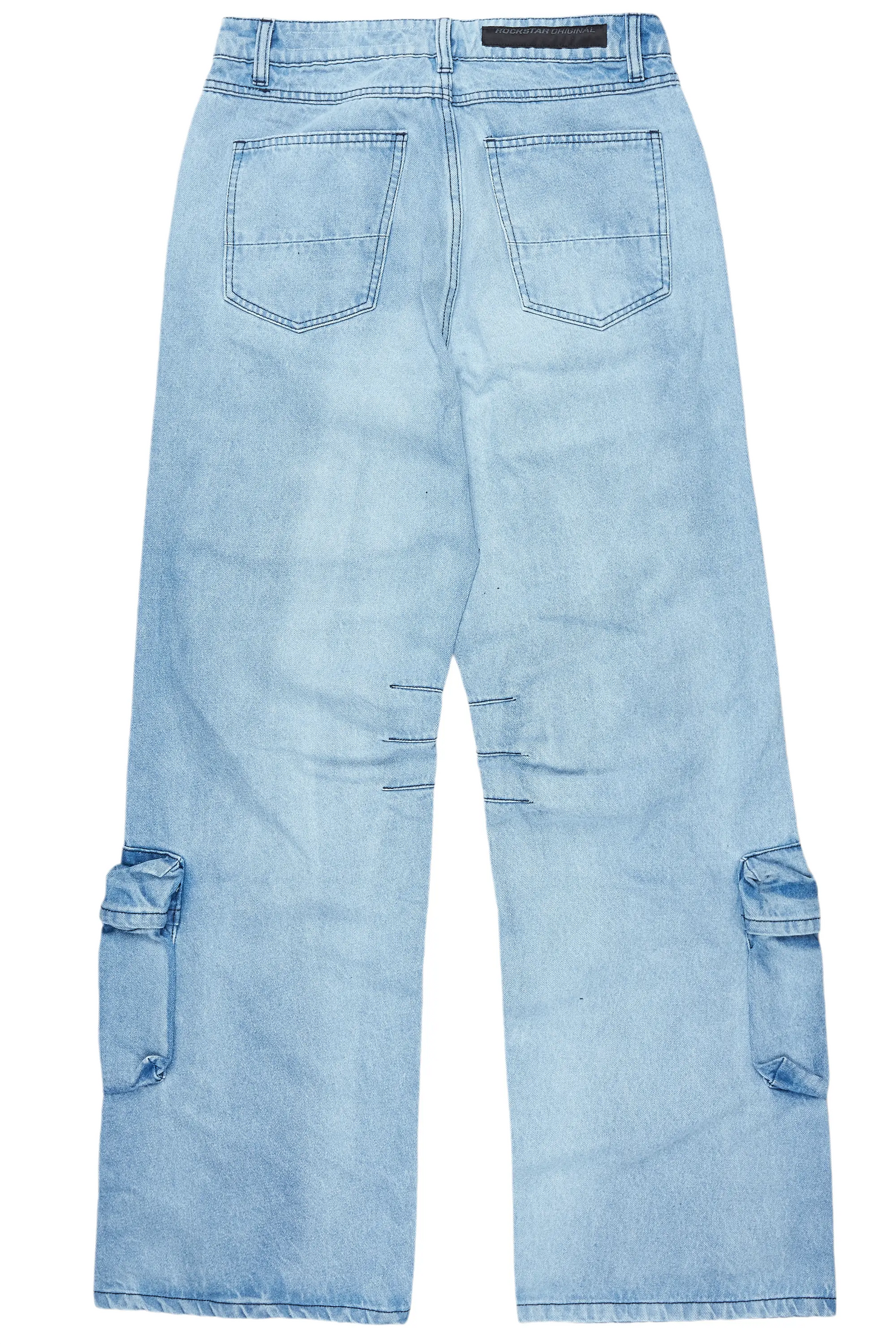 Boys Cazer Blue Baggy Fit Cargo Jean