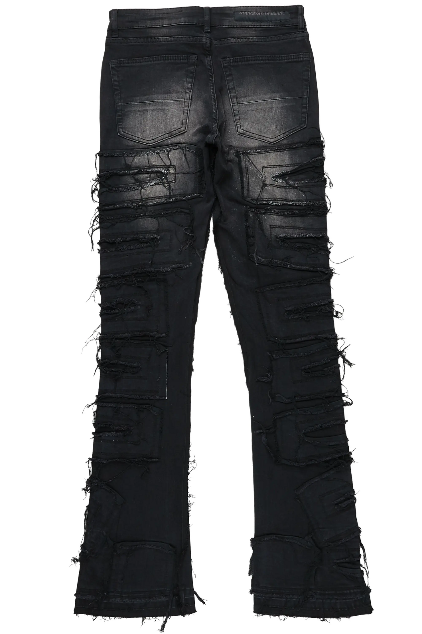 Wayland Dark Grey Stacked Flare Jean