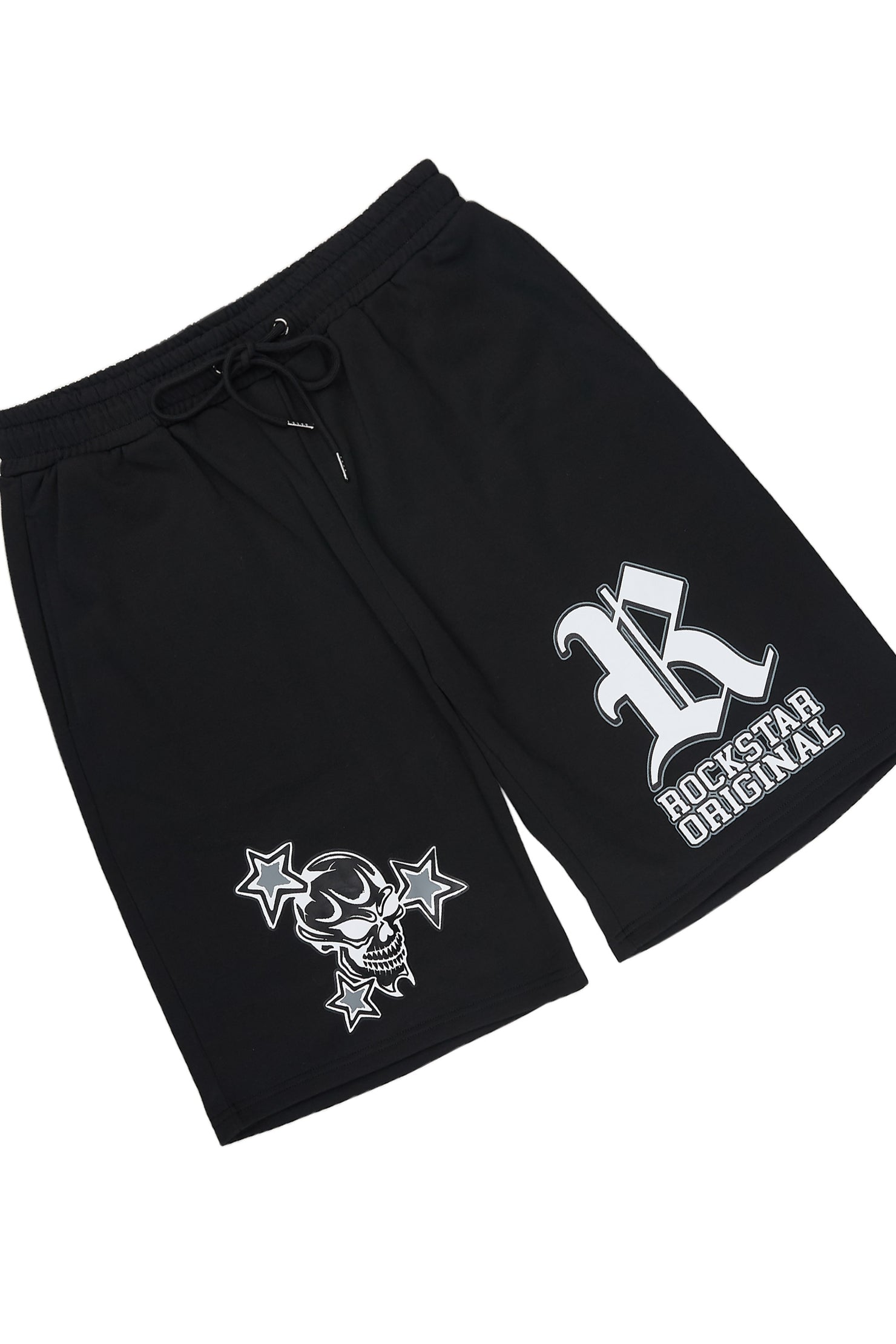 Vidar Black Button Down T-Shirt/Short Set