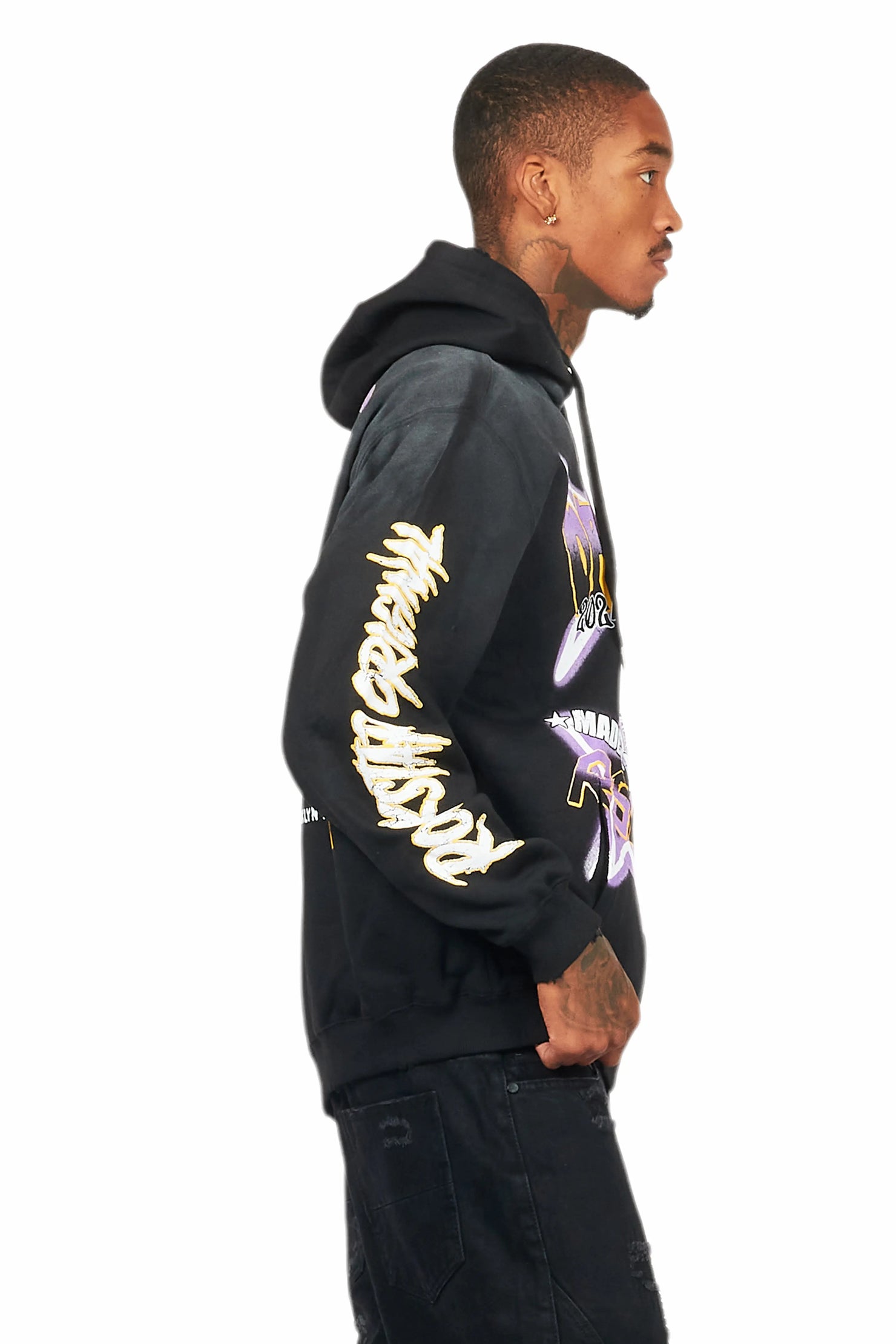 Amelie Black Graphic Hoodie