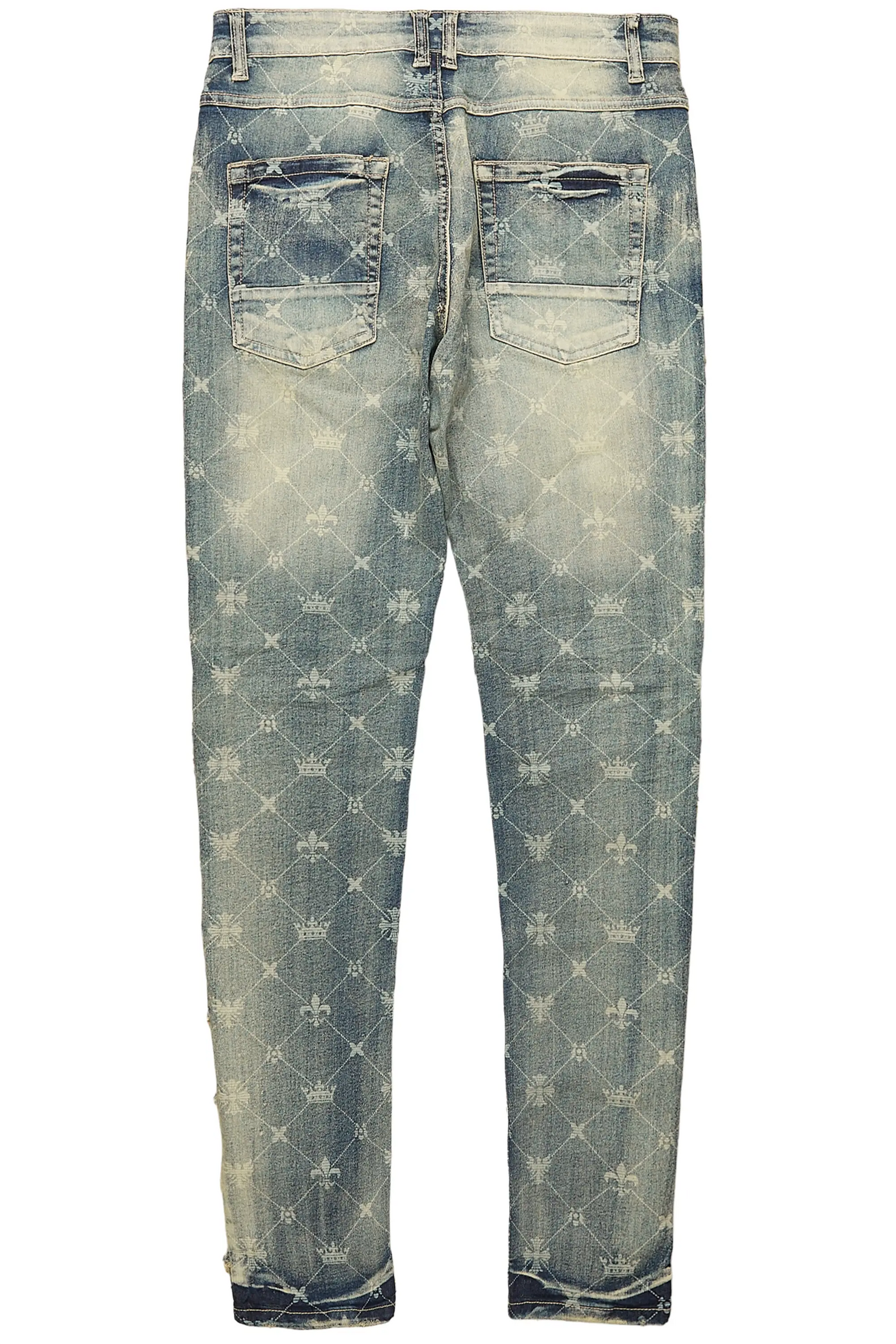 Pasha Indigo Slim Fit Frayed Jean