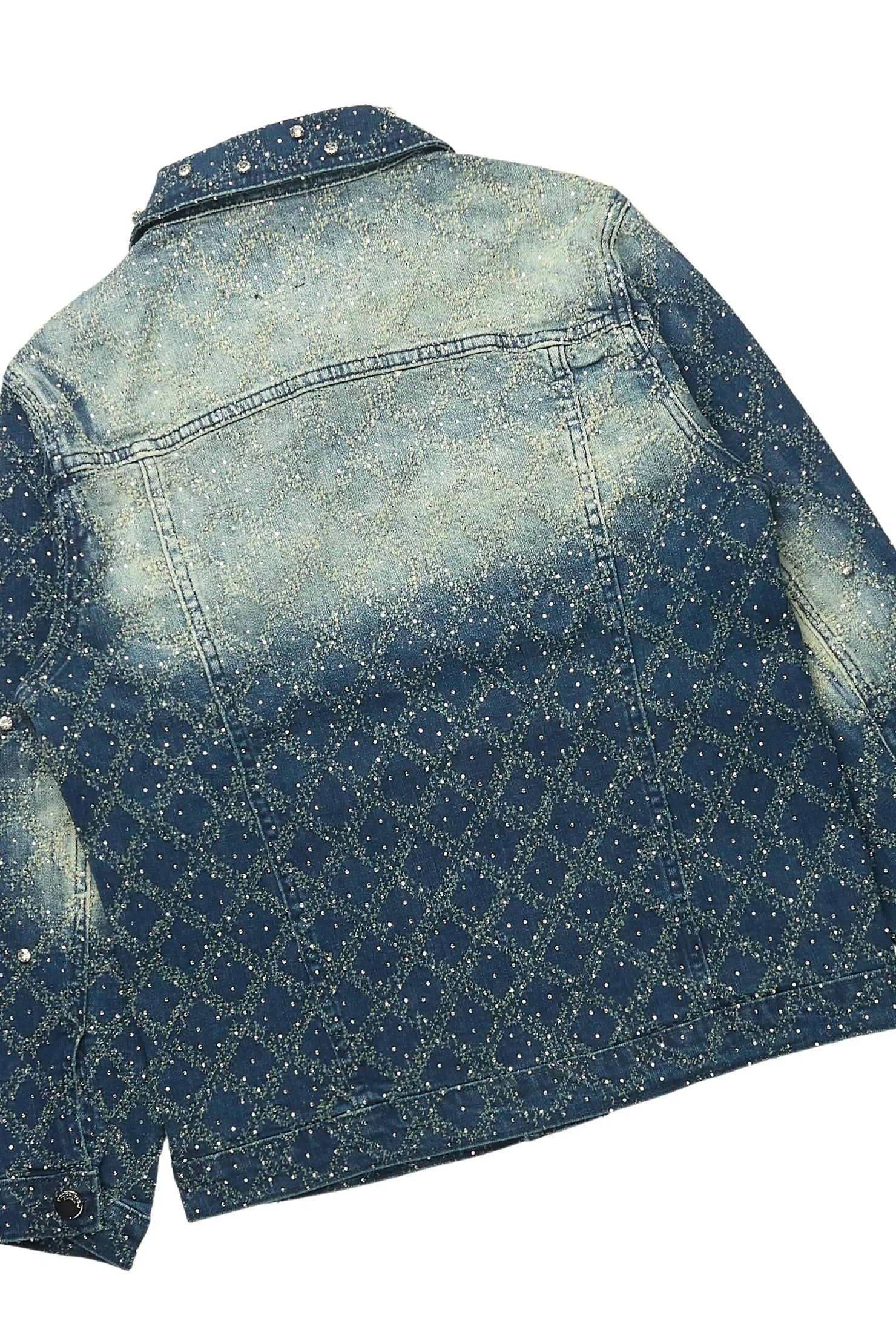Boys Sareka Dark Wash Rhinestone Denim Jacket & Sareka Stacked Jean Set