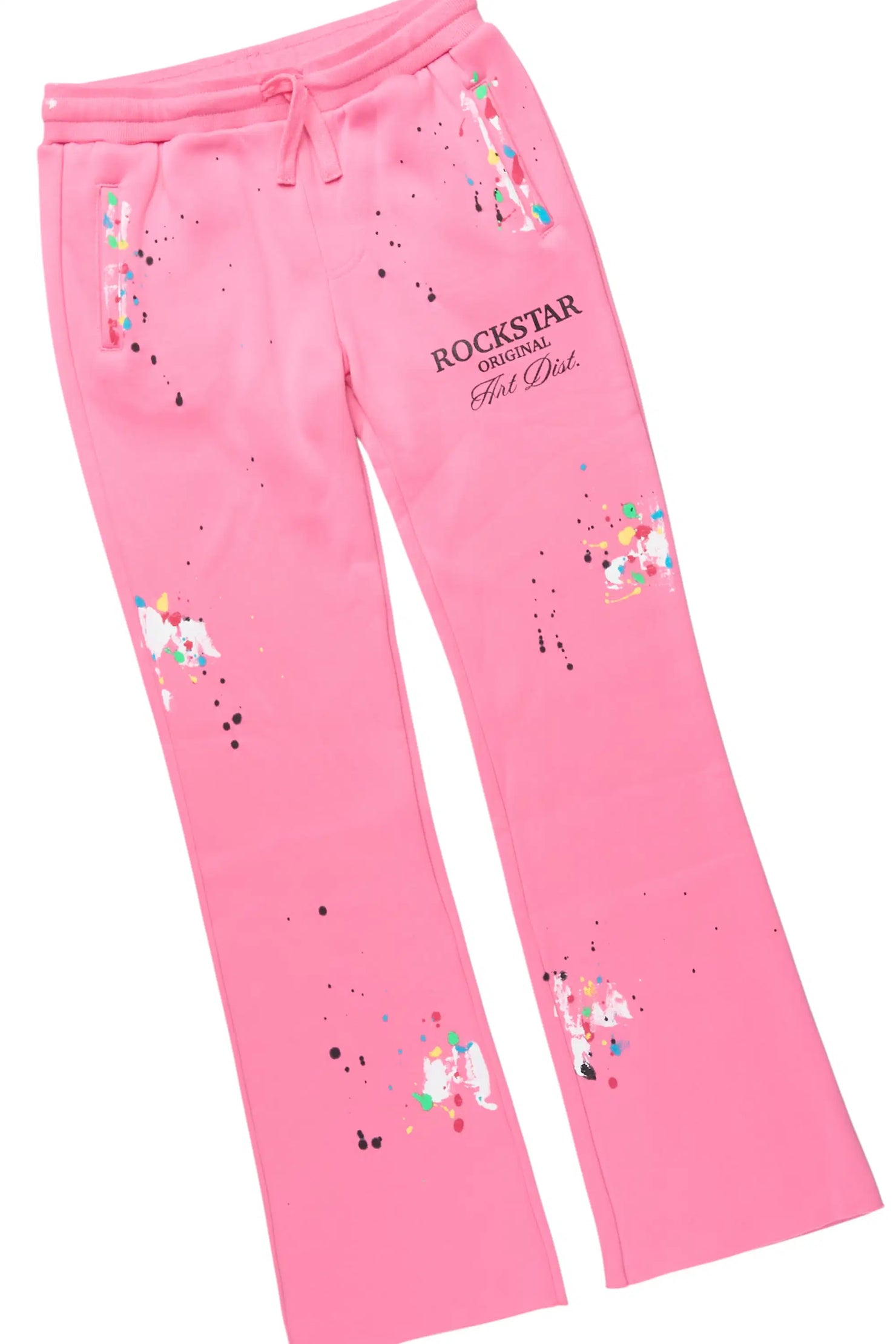 Girls Rockstar Art Dist. 2.0 Bubblegum Hoodie/Stacked Flare Track Set