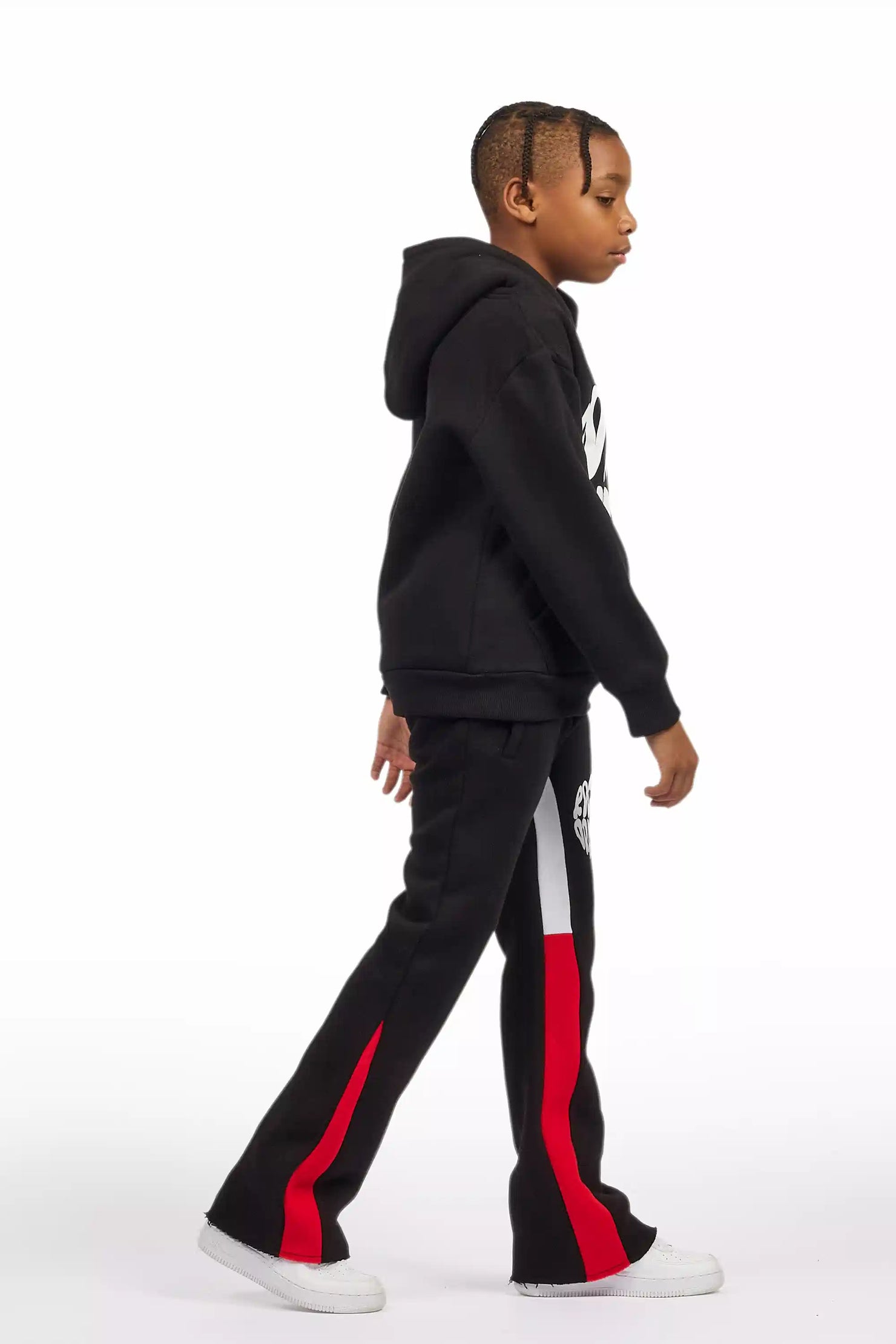 Boys Thierry Black/Red Stacked Flare Track Set