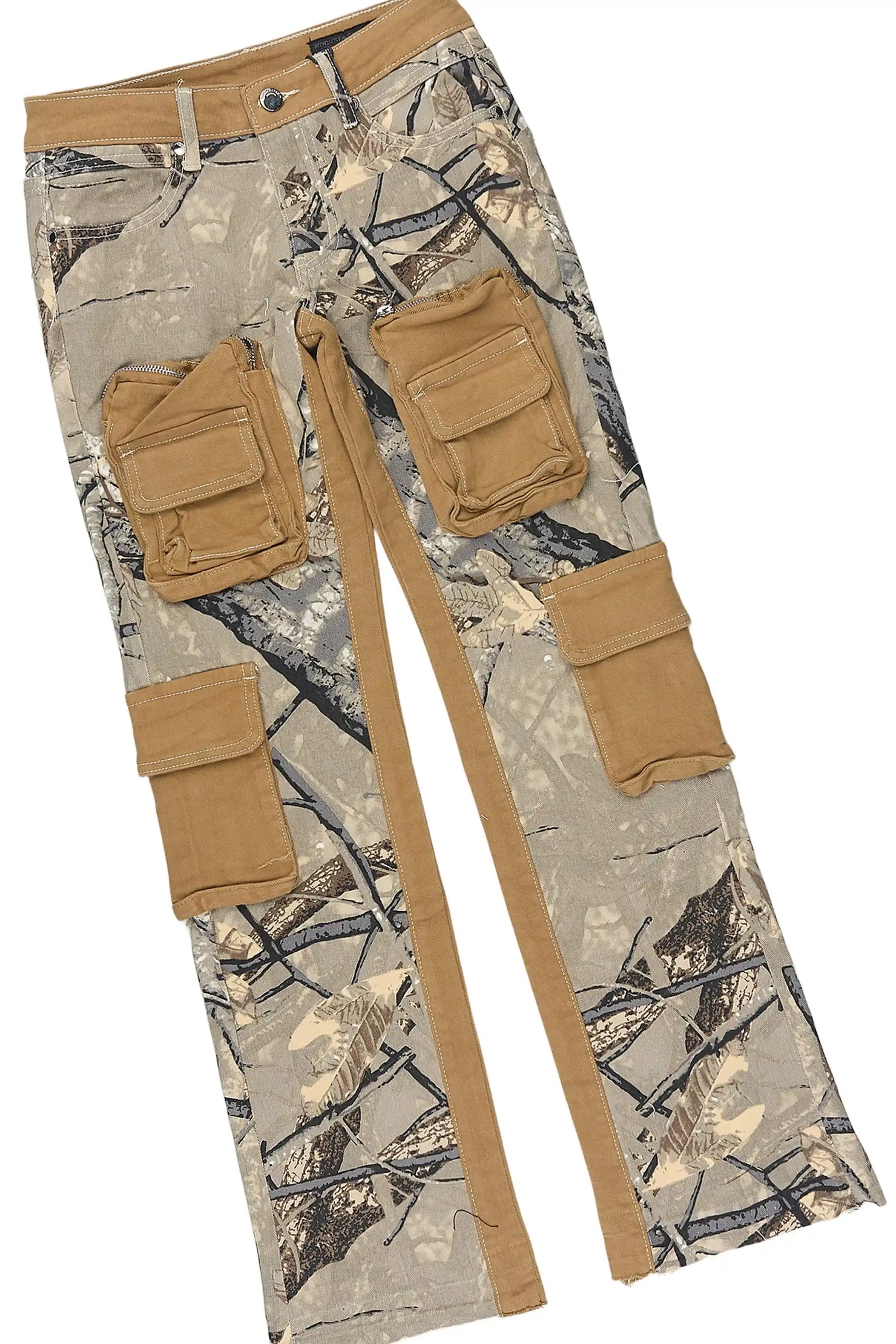 Boys Zayden Sand T-Shirt Stacked Jean Set