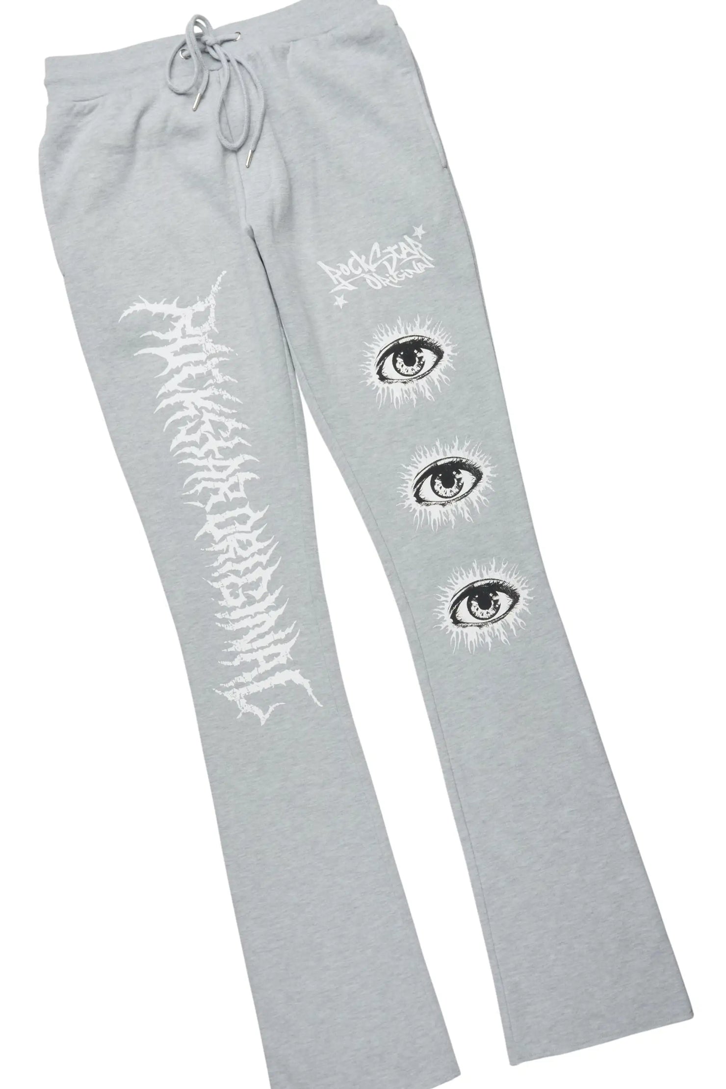 All Seeing Eyes Heather Grey Stacked Flare Track Pant Set
