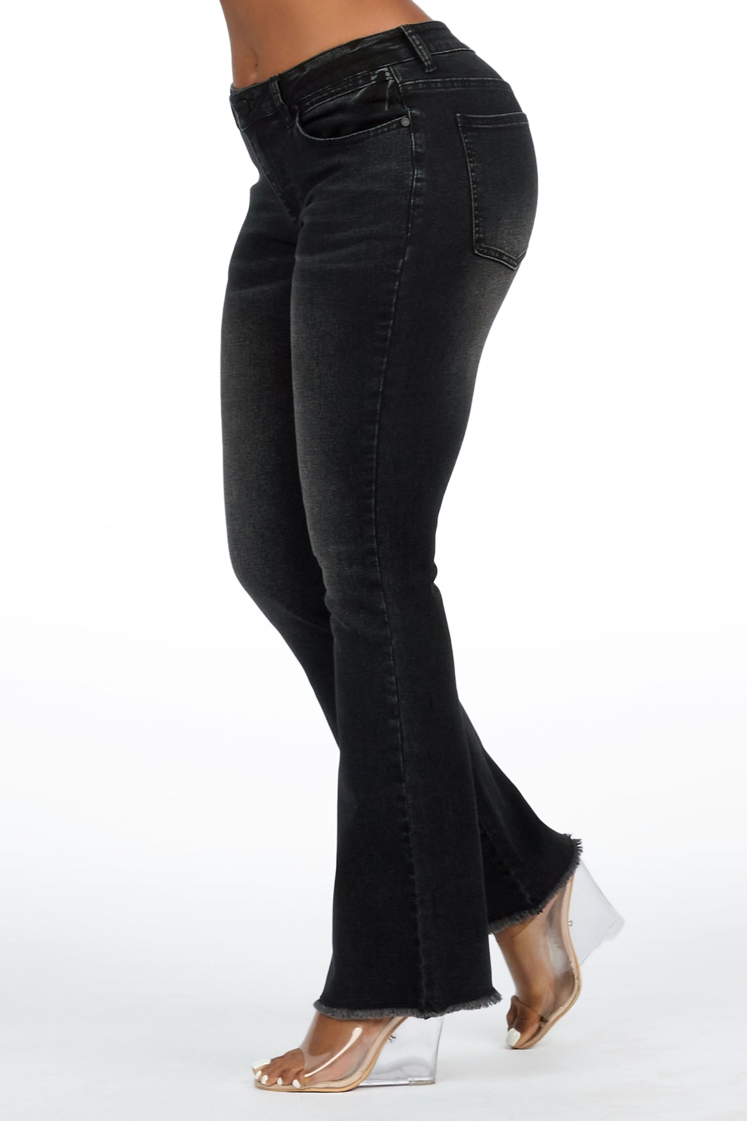Tiriea Black Low Rise Stretch Bootcut Jean