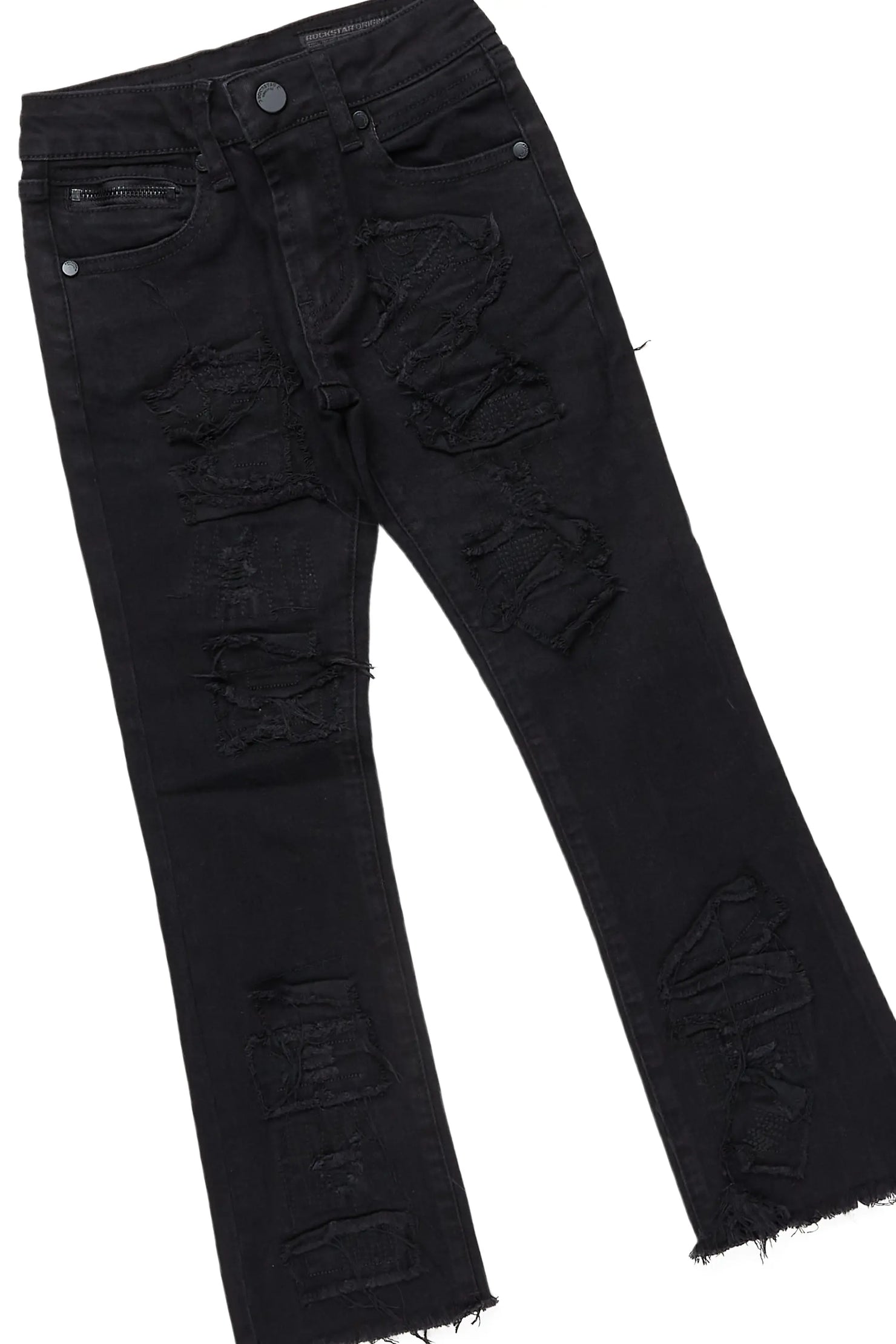 Boys Amos Heather Grey T-Shirt/Stacked Flare Jean Set