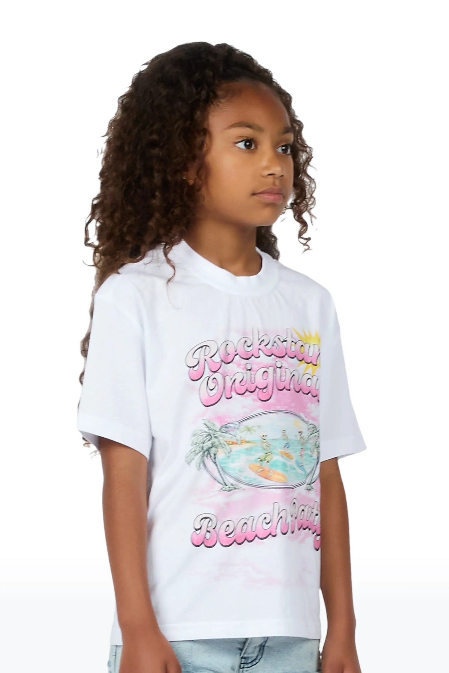 Girls Kanni White Graphic T-Shirt