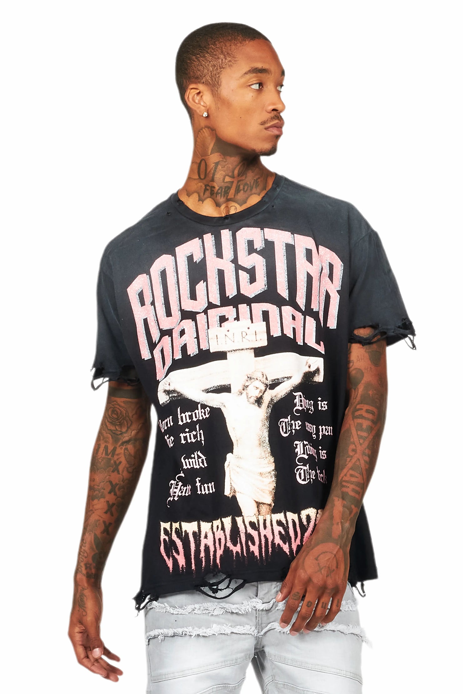 Awready Black Oversized Graphic T-Shirt