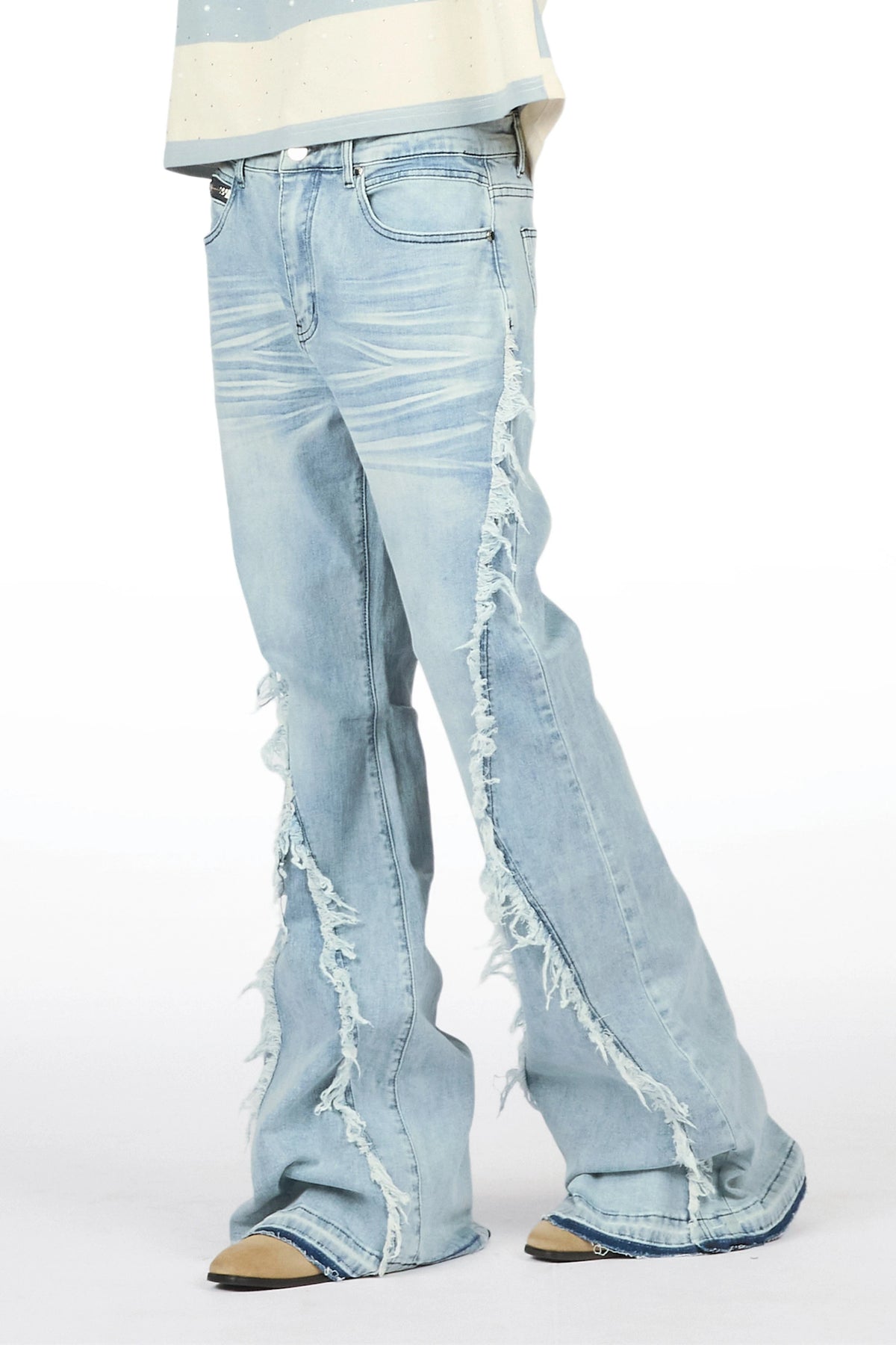 Vane Light Blue Stacked Super Flare Jean