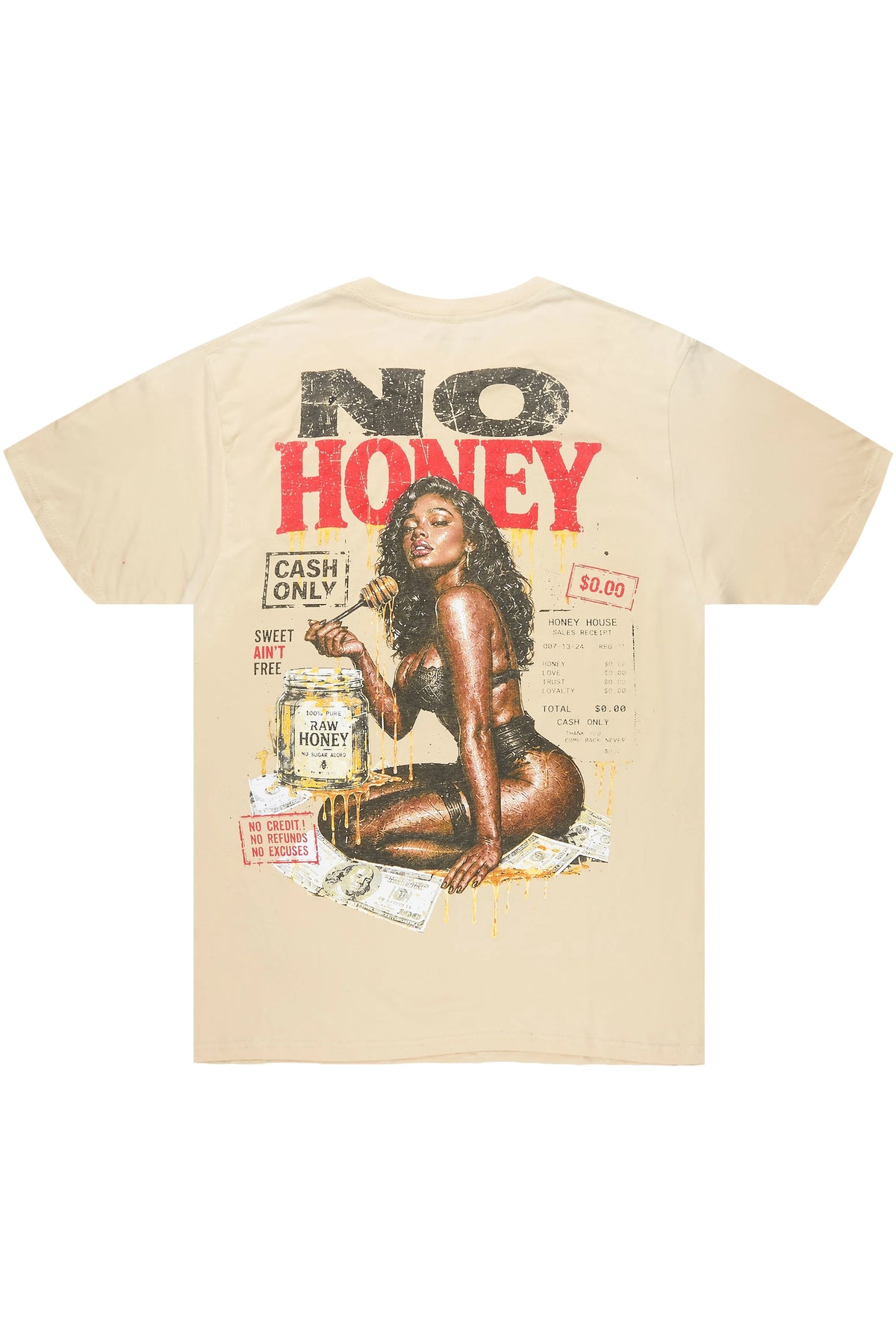 Romyx Beige Oversized Graphic T-Shirt