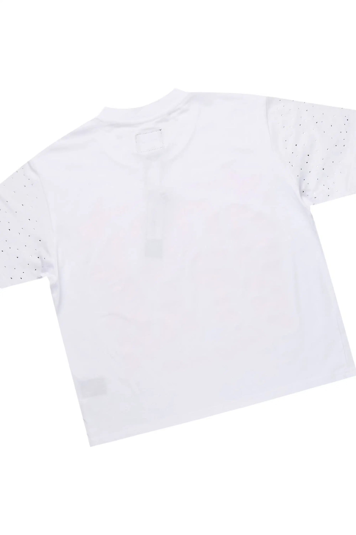 Girls Flaveya White/Pink Rhinestone T-Shirt Short Set