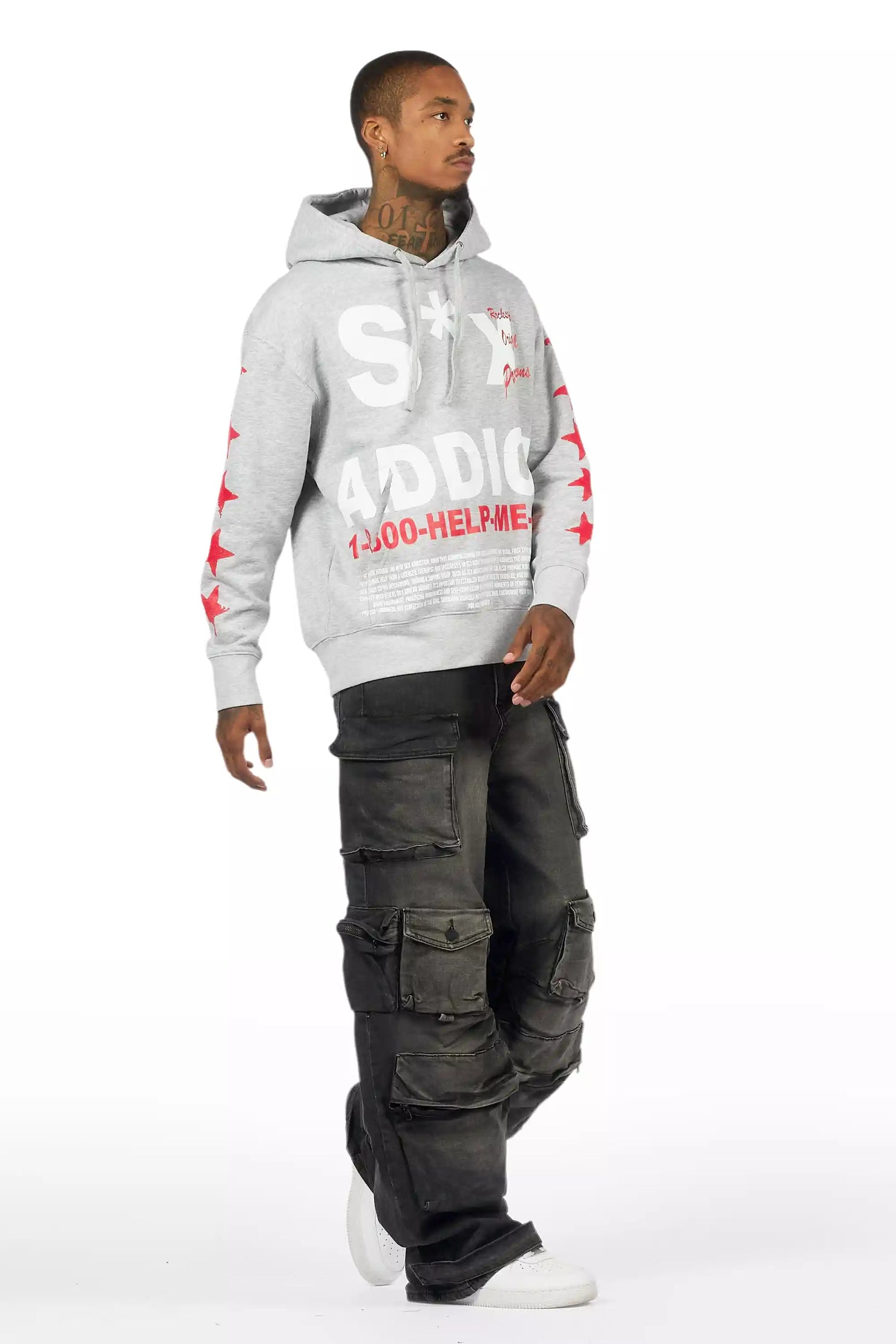 Mahesh Dark Grey Baggy Cargo Jean