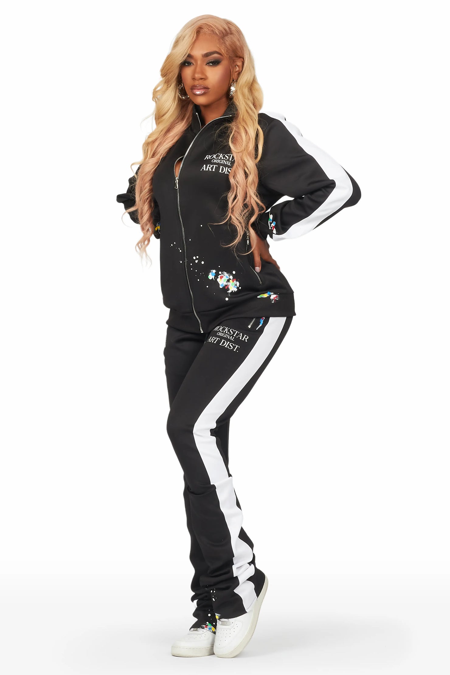 Nevaeh Black Tricot Super Stacked Trackset