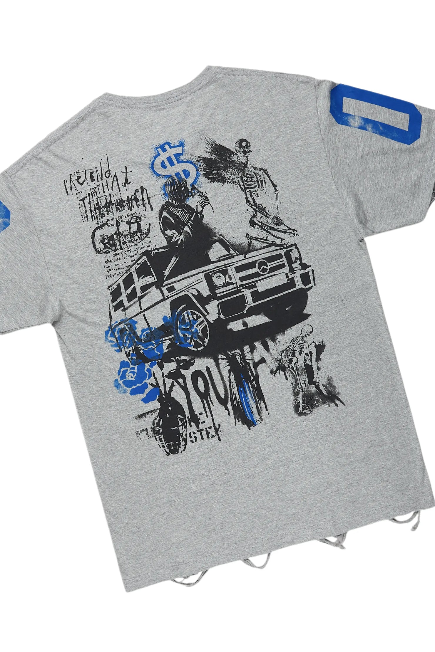 Grill Grey/Blue T-Shirt/Denim Short Set