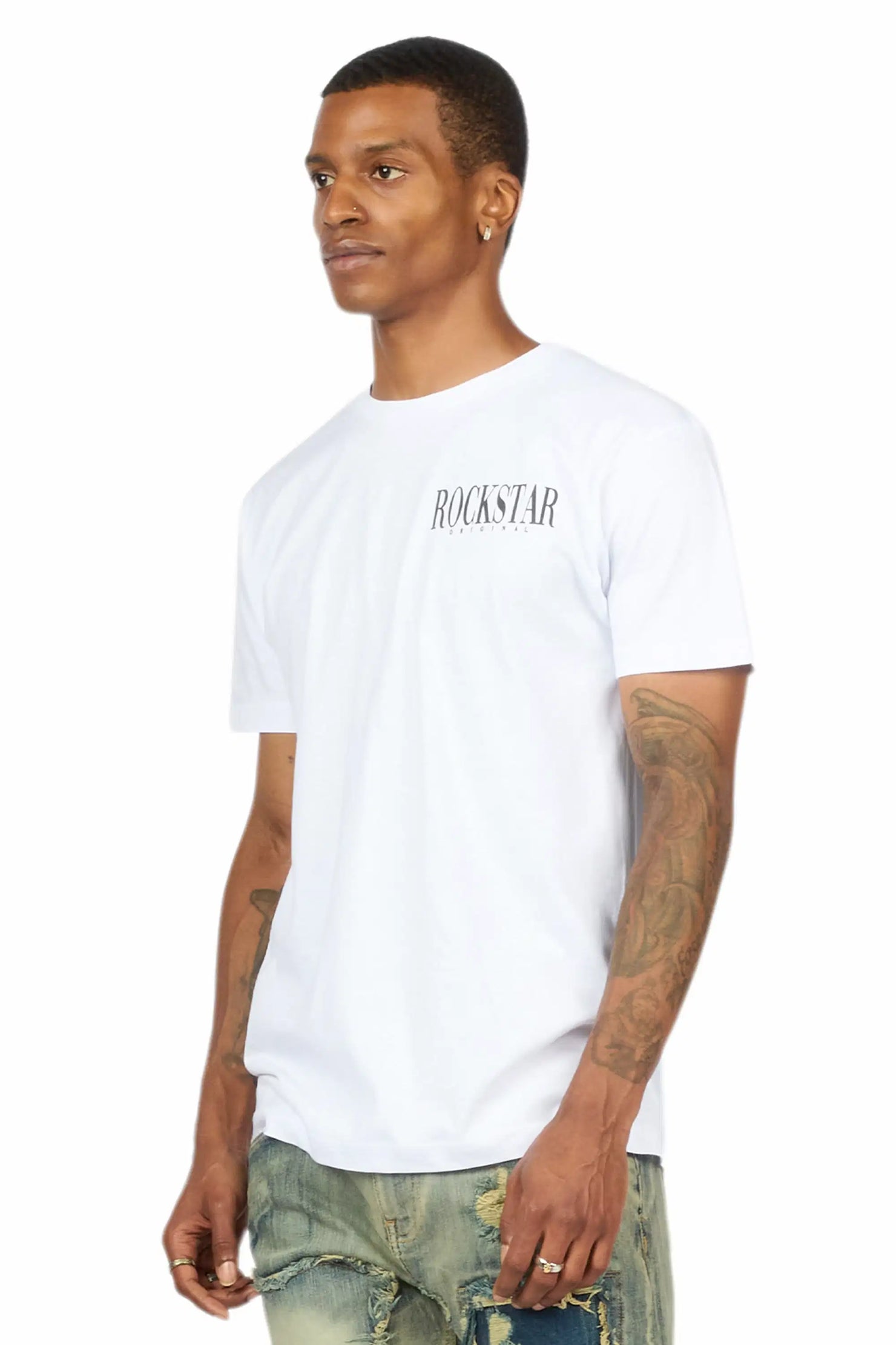 Dayte Nite White Graphic T-Shirt