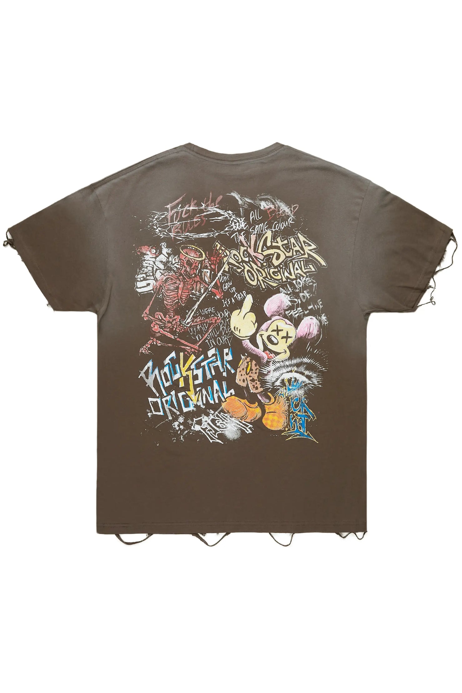 Yooz Charcoal Graphic Oversized T-Shirt