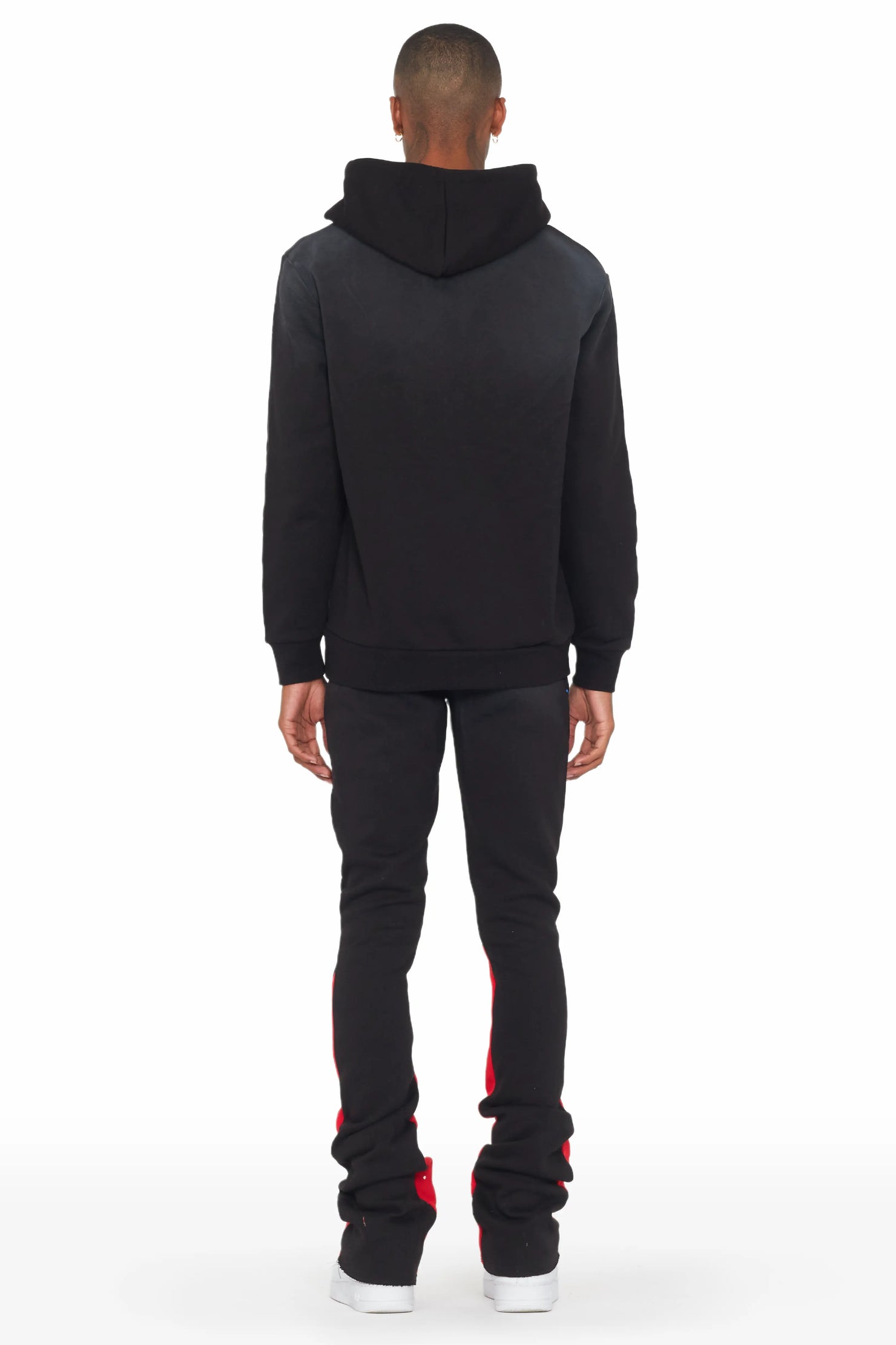 Rockstar Art Dist. Black/Red Hoodie/Stacked Flare Pant Set