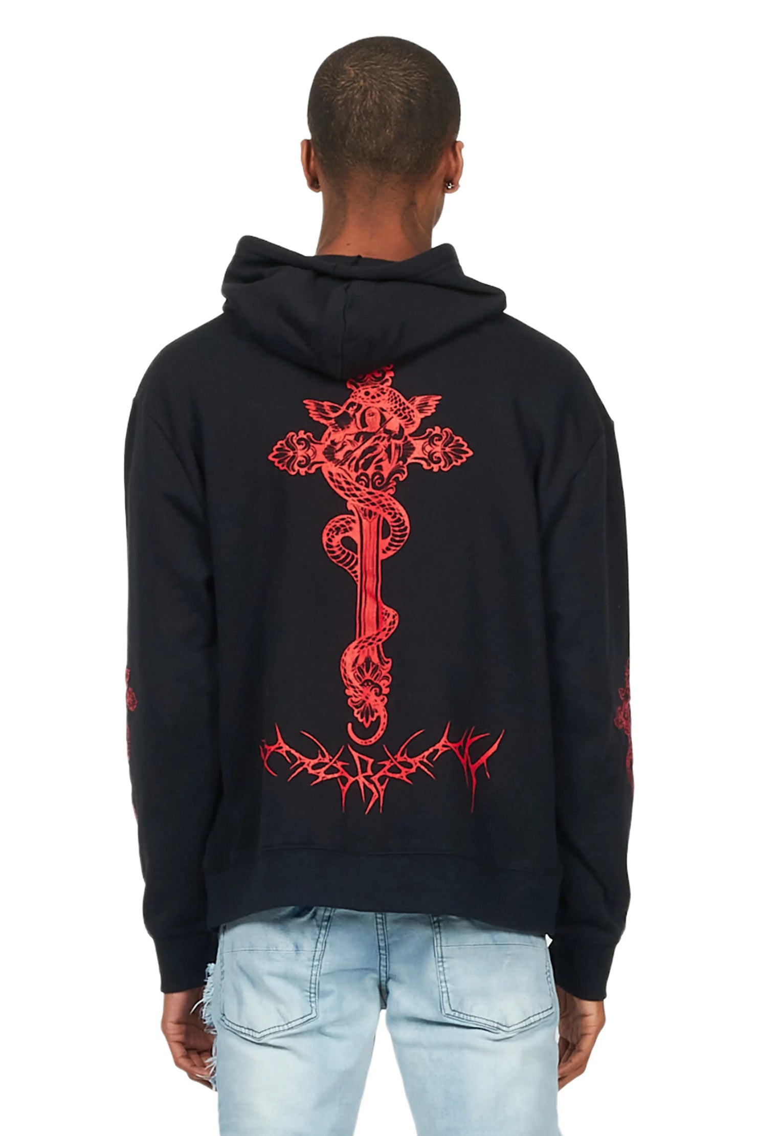 Leander Black Graphic Hoodie