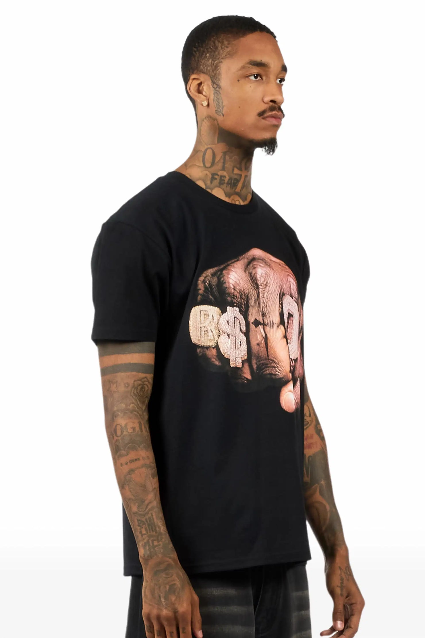 Janus 2.0 Black Oversized Graphic T-Shirt