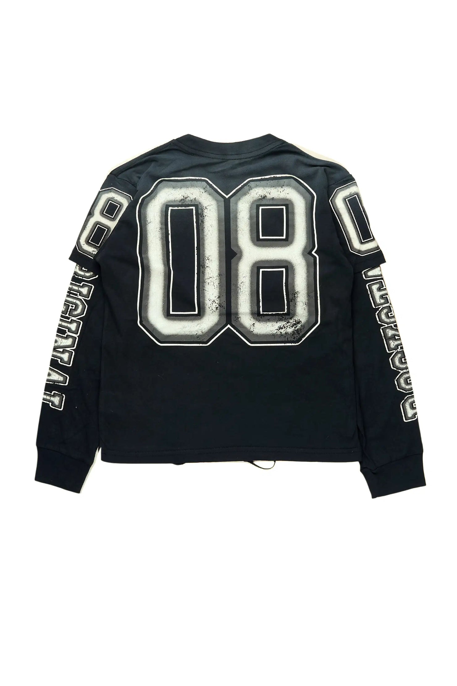 Boys Fields Black/White Double Layer L/S Graphic T-Shirt
