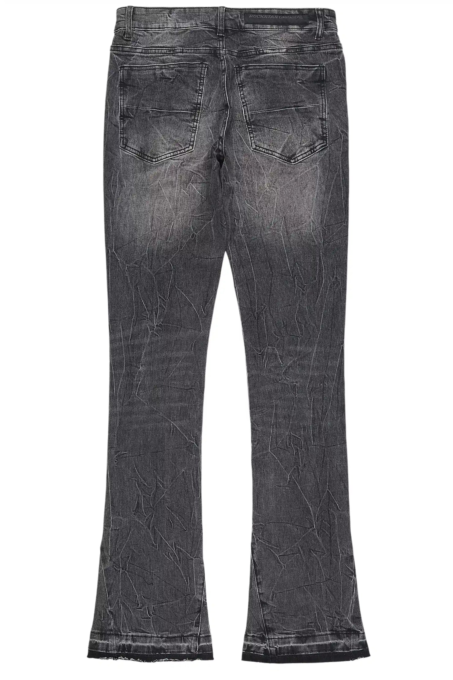 Avner Dark Grey Stacked Flare Jean