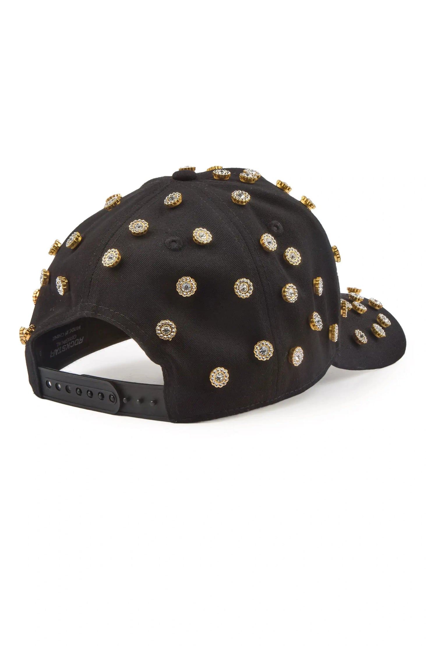 Roma Black Rhinestone Trucker Hat