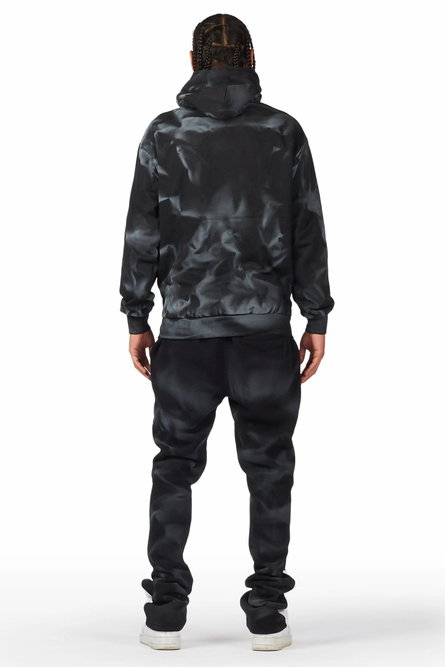 Nelly Black/White Hoodie Stacked Flare Track Set