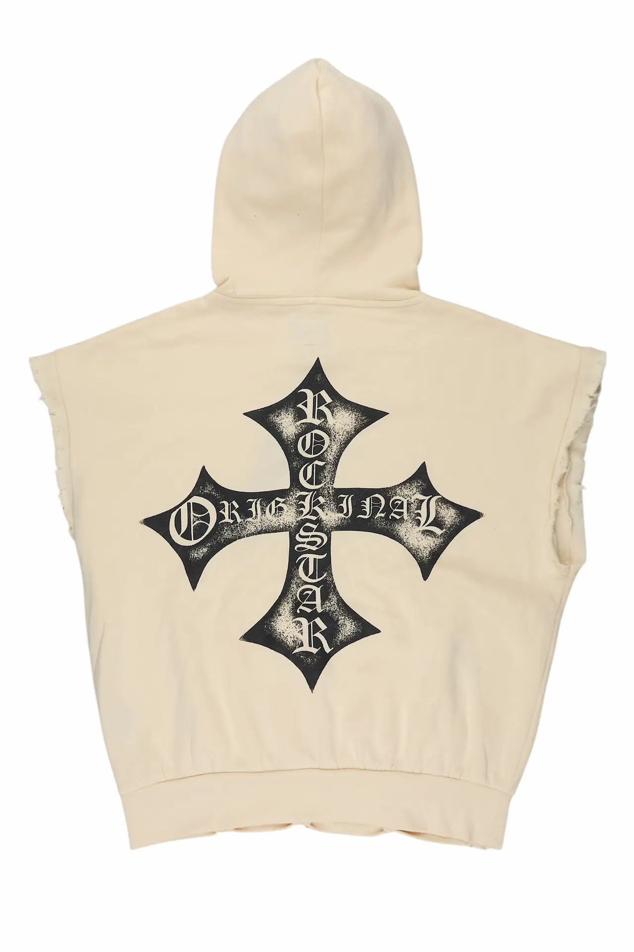 Marzion Sand/Black Cut Sleeve Hoodie