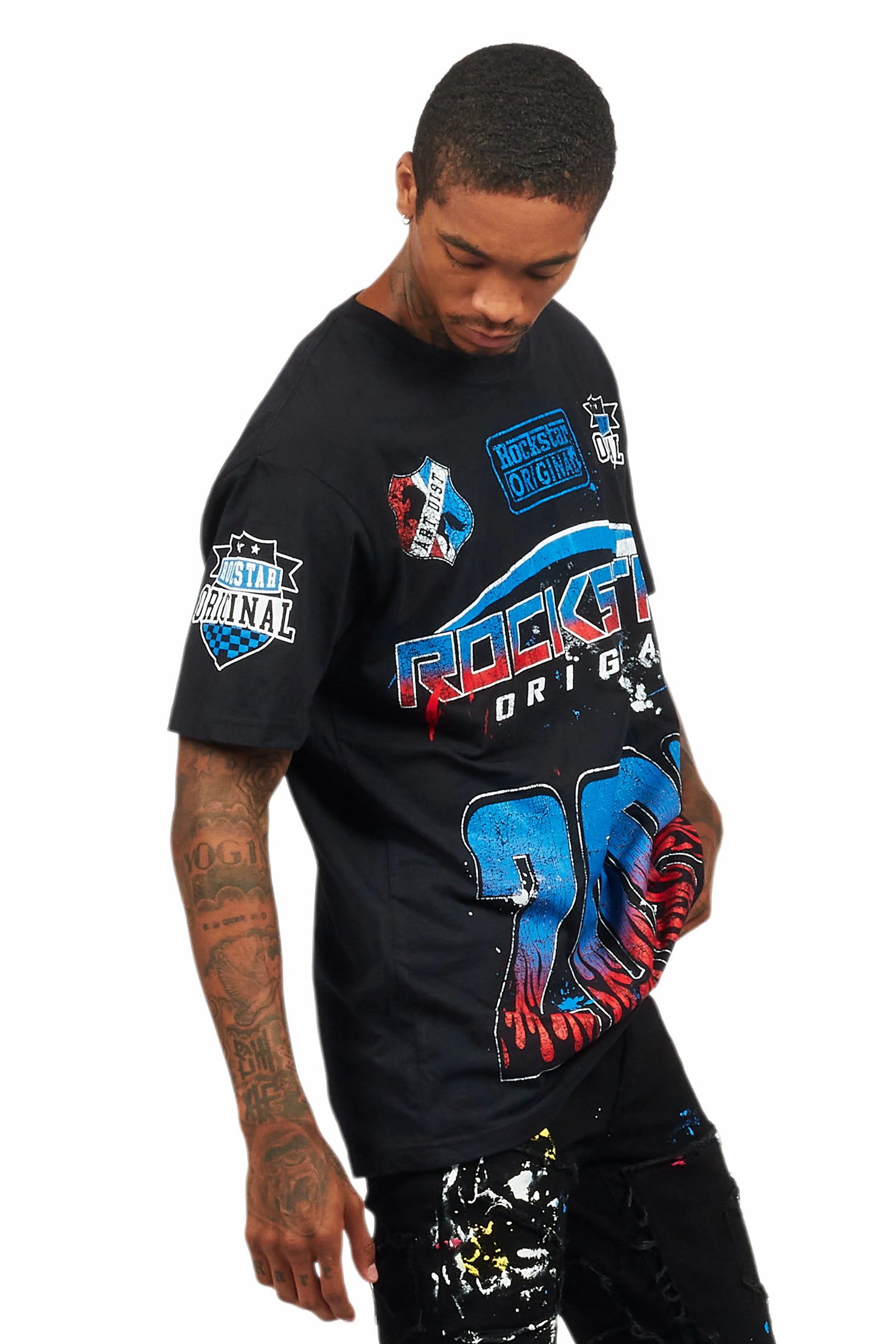 Amos Black/Multi Graphic T-Shirt