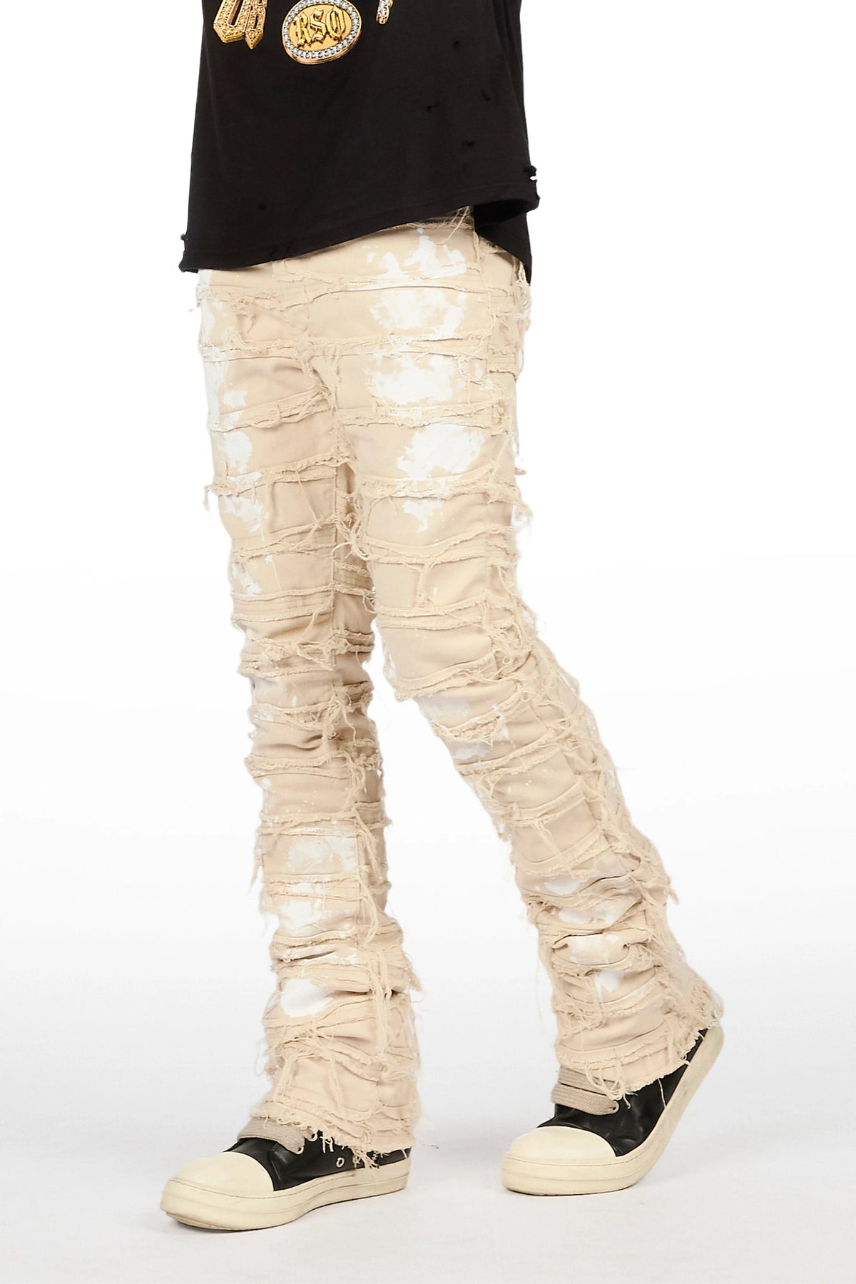 Garson Beige Stacked Fit Jean