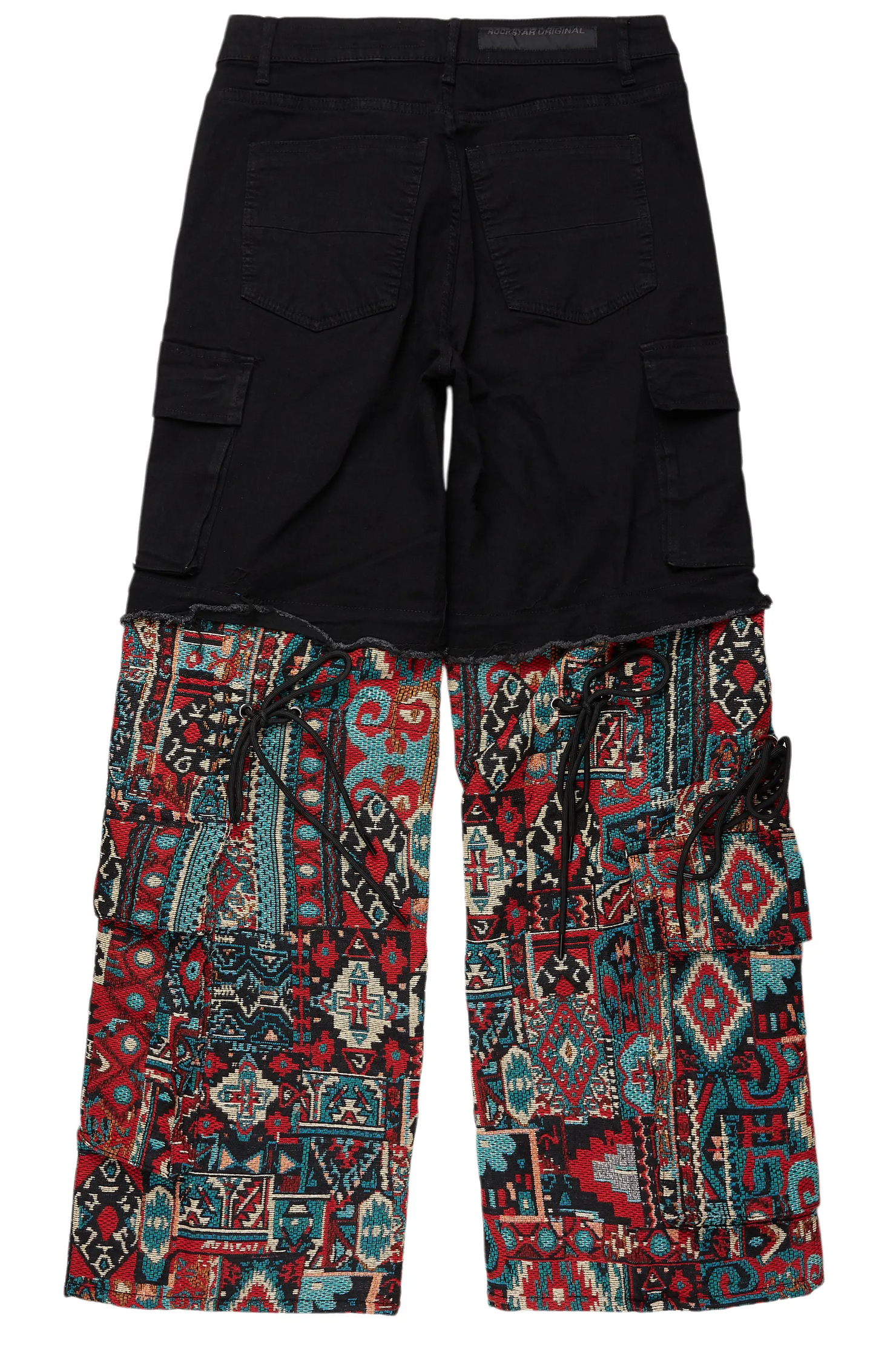 Baatar Jet Black Tapestry Baggy Fit Jean