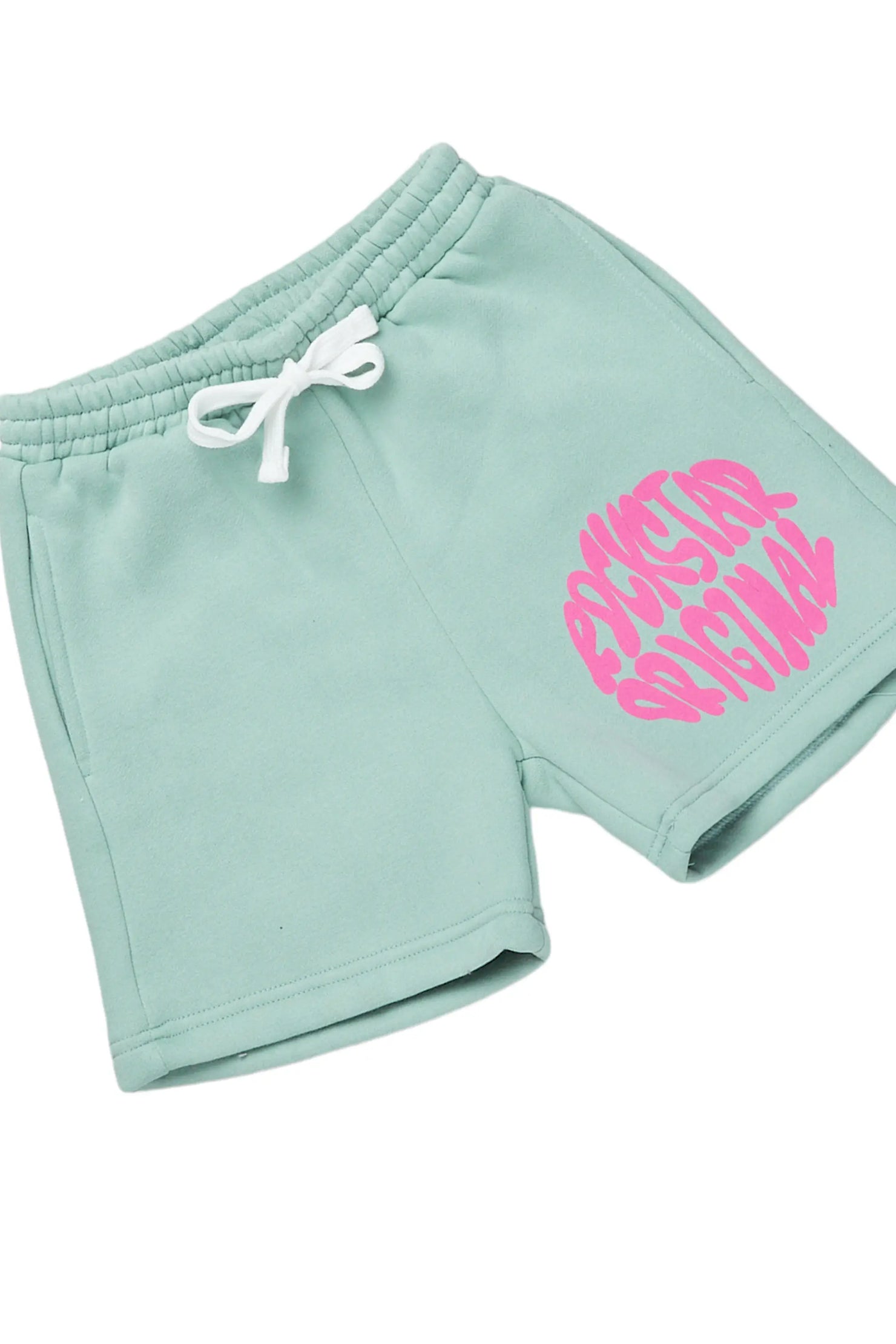 Girls Beena Sage Crop Top Short Set