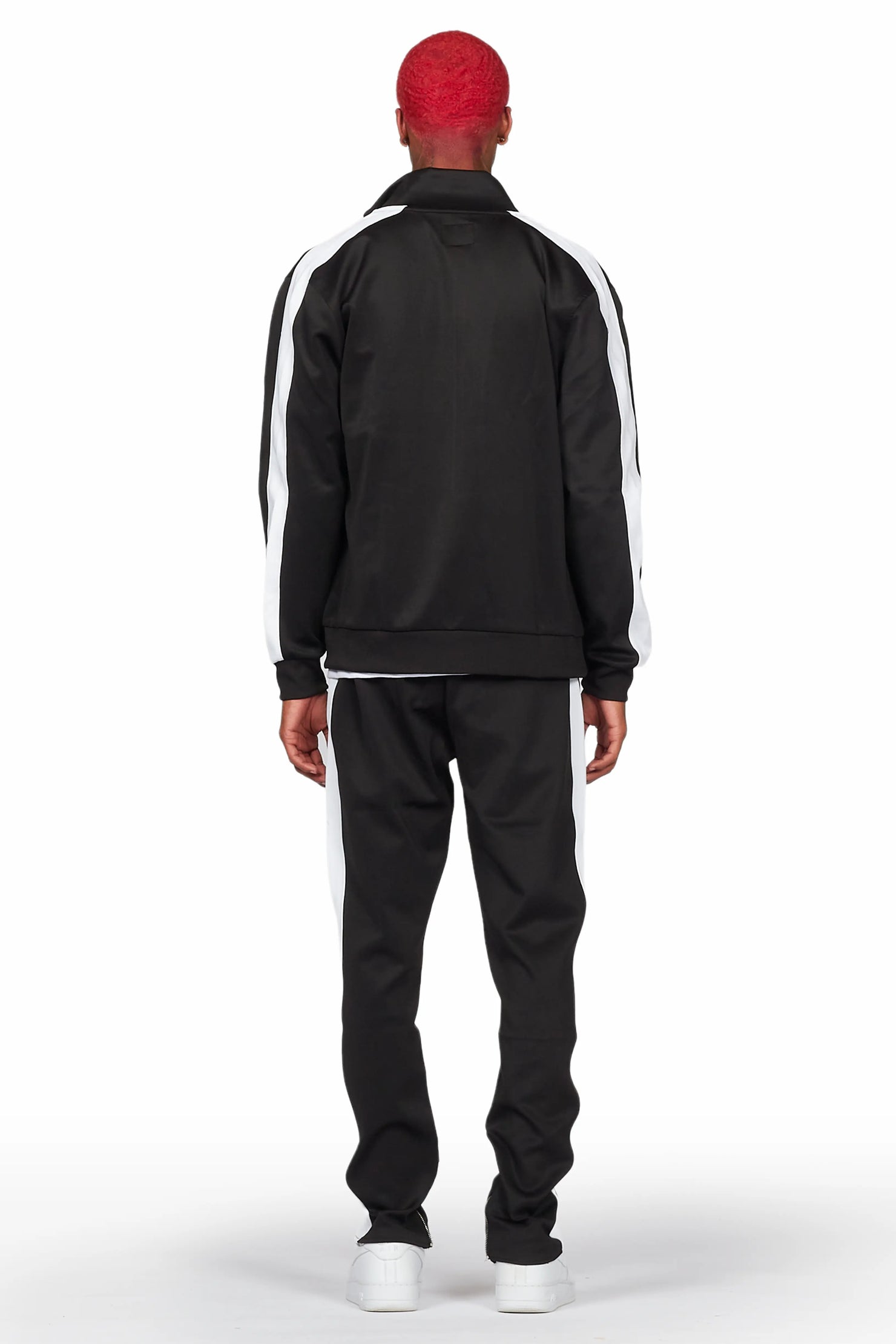 Dist. Town Black Slim Fit Tricot Track Set