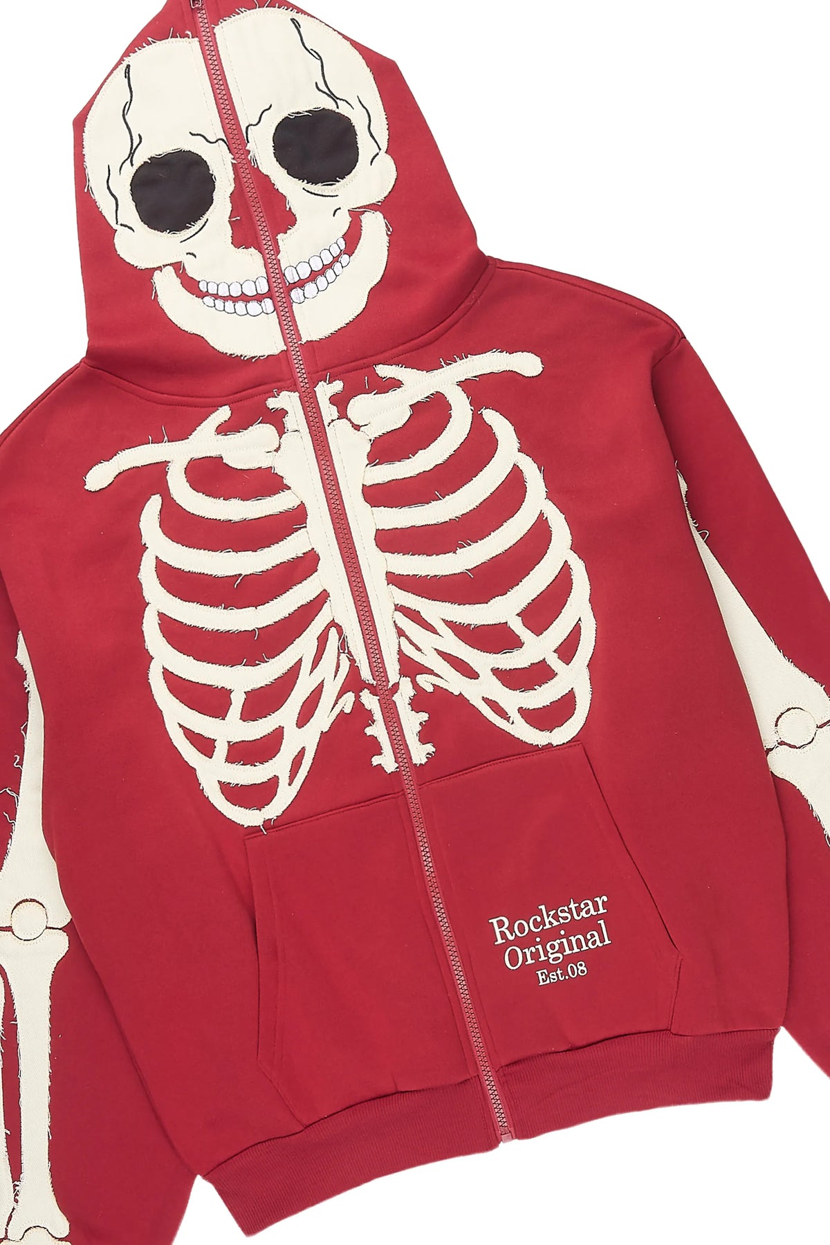 Boys Scathe Burgundy Patch Zip Up/Baggy Track Set