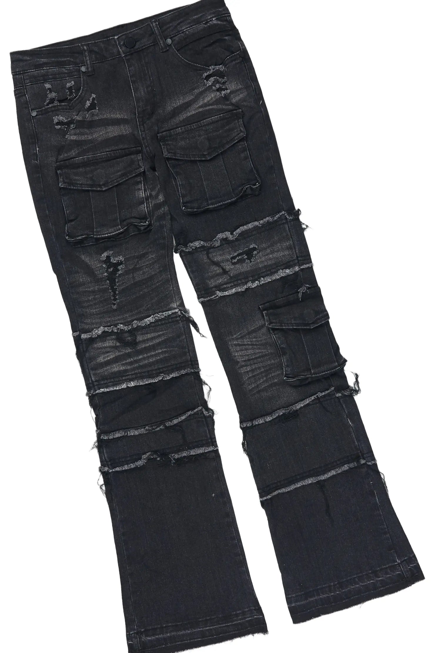 Boys Slade Grey/Black T-Shirt Stacked Jean Set