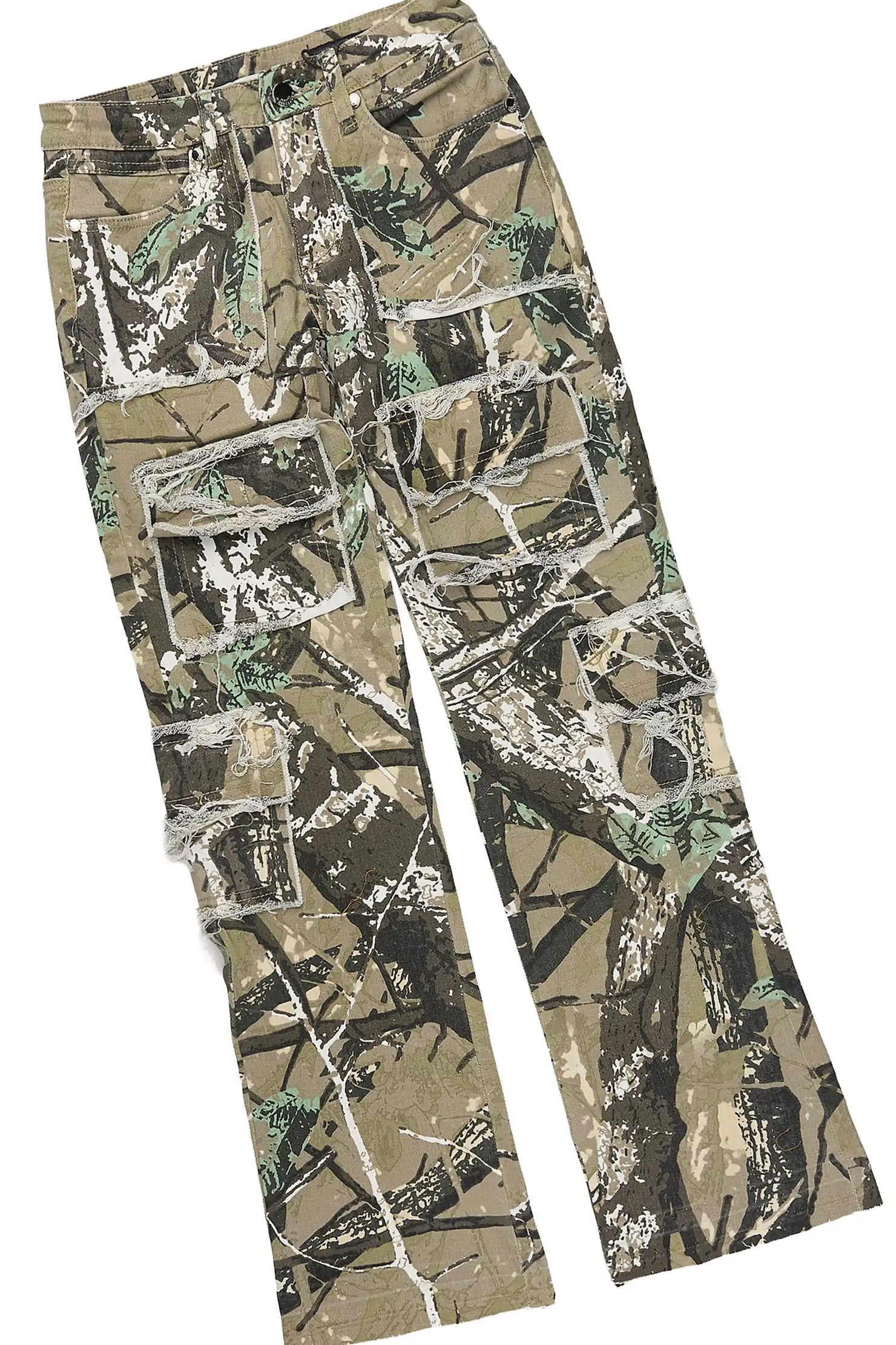Boys Koen 2.0 White/Camo T-Shirt Stacked Jean Set