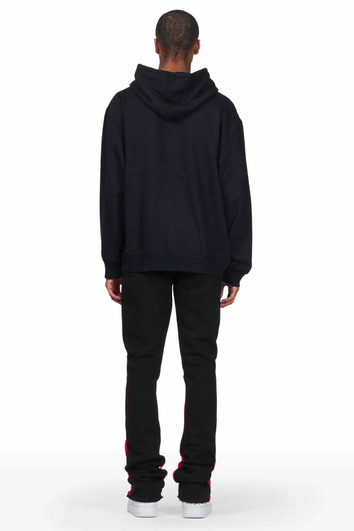 Raffer Black/Red Hoodie/Stacked Flare Pant Set