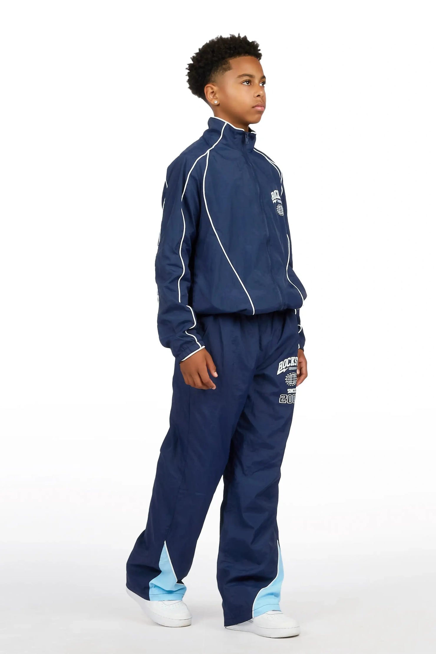 Boys Ventoso Blue Windbreaker Jacket Track Set