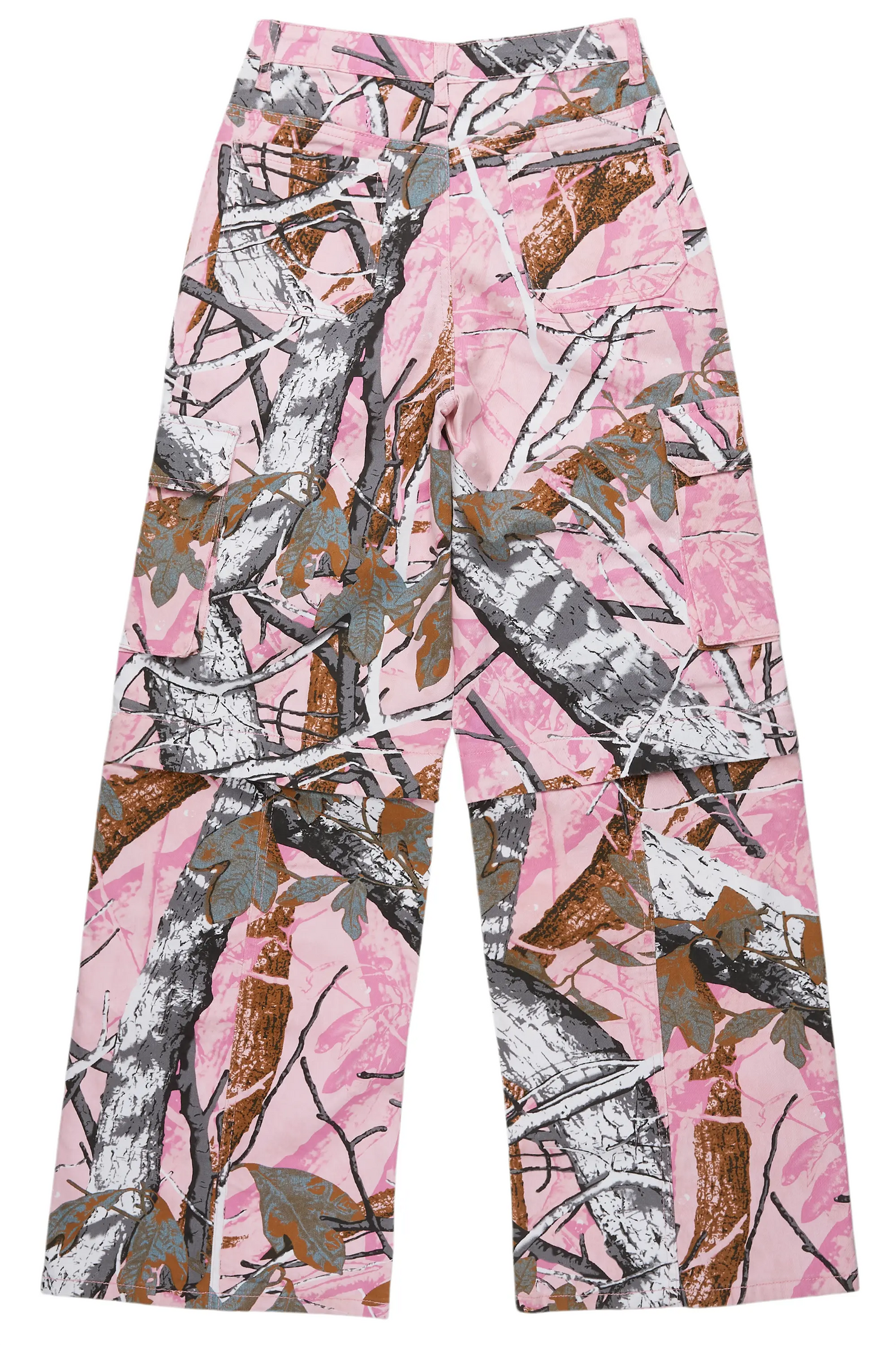 Precious Pink Tree Camo Baggy Stacked Jean