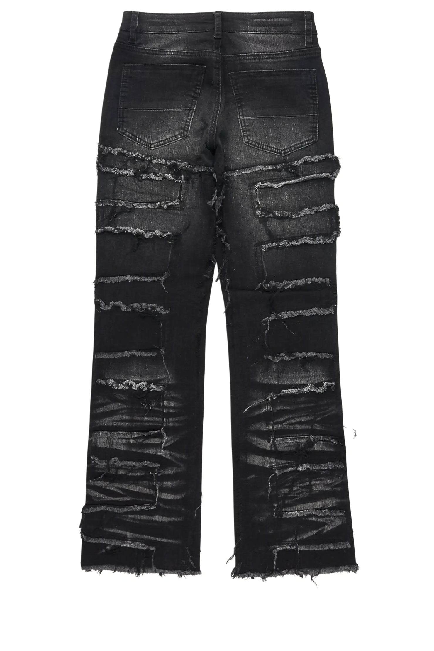 Boys Shake Dark Grey Rhinestone Stacked Flare Jean