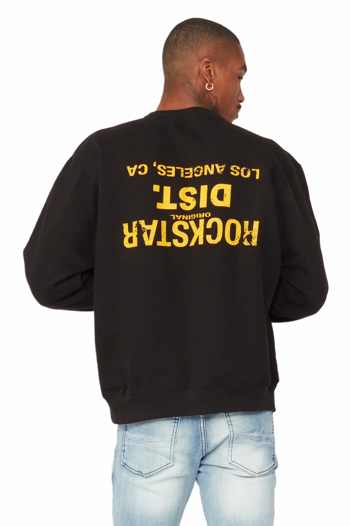 Dist. Town Black/Yellow Graphic Crewneck