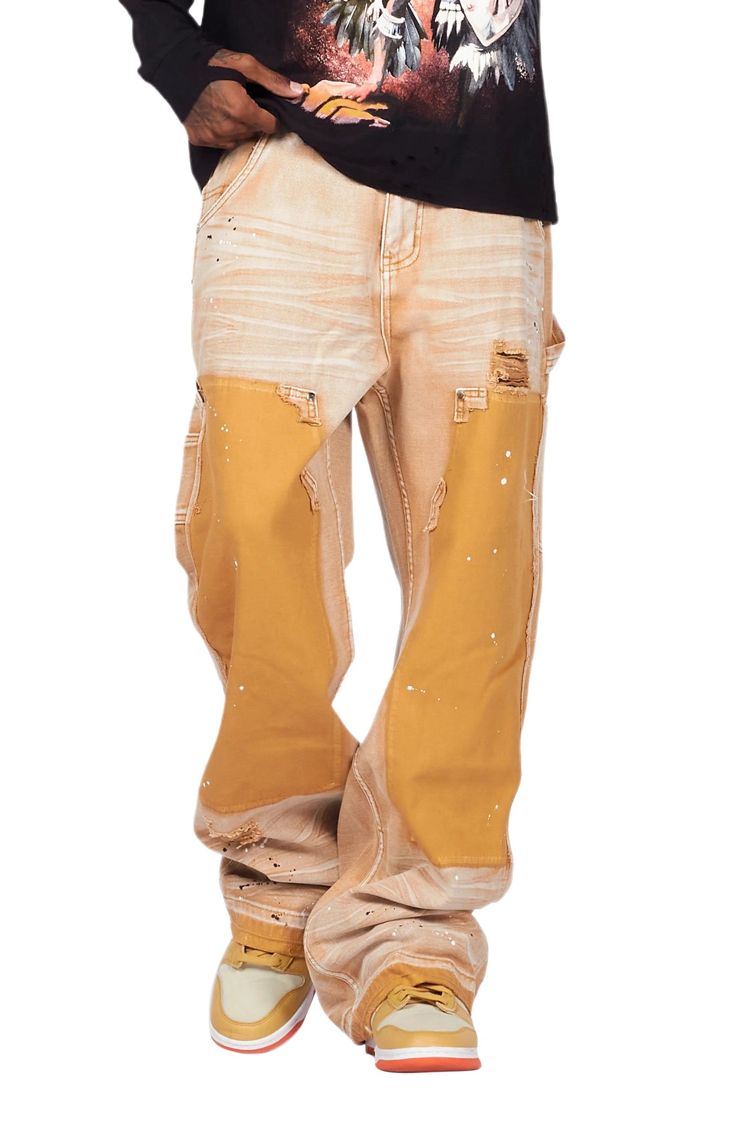 Naveen Beige Baggy Fit Jean