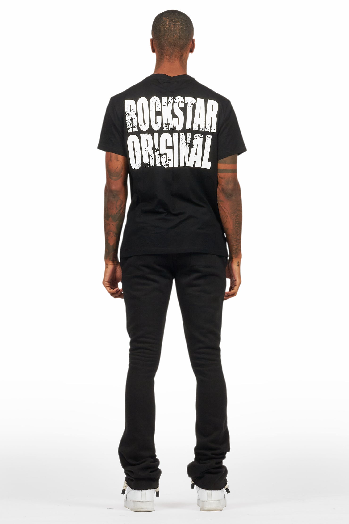 Keve Black T-Shirt Stacked Flare Track Set