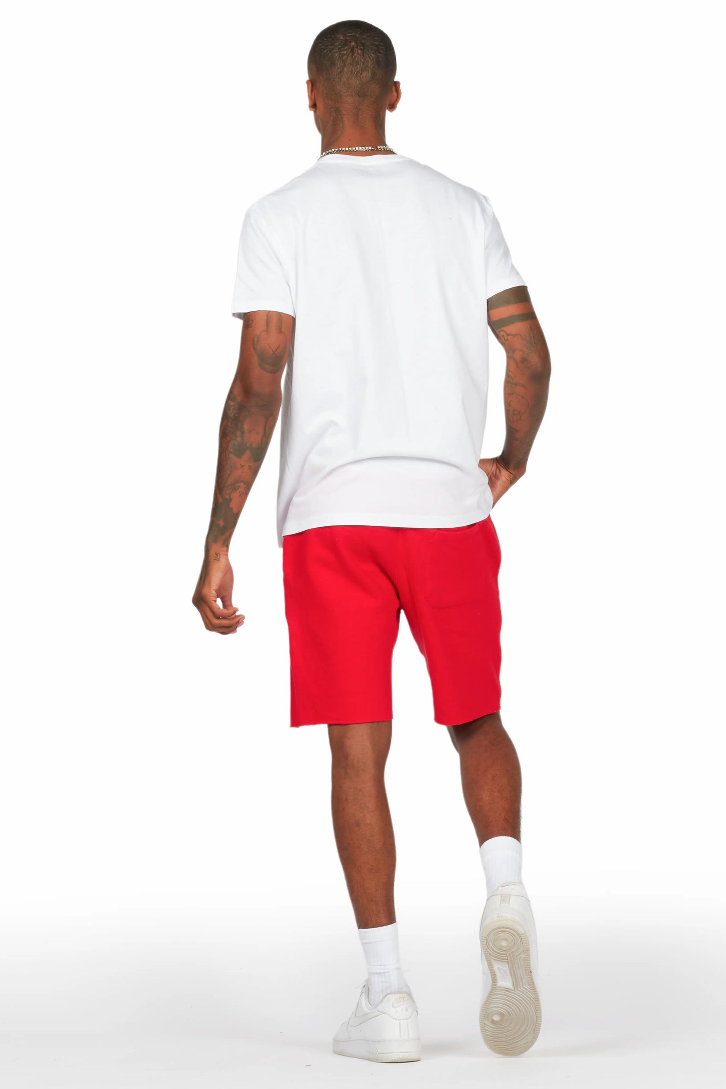 Scottie White/Red Painter T-Shirt/Short Set